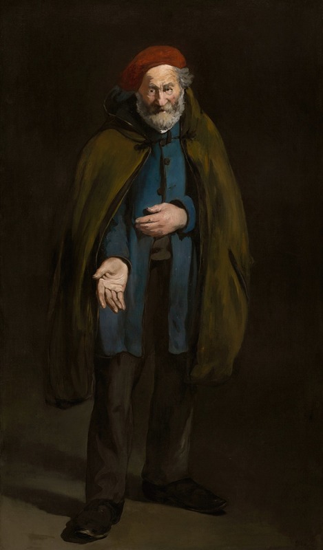 Oil painting by Édouard Manet depicting a beggar in a duffle coat.