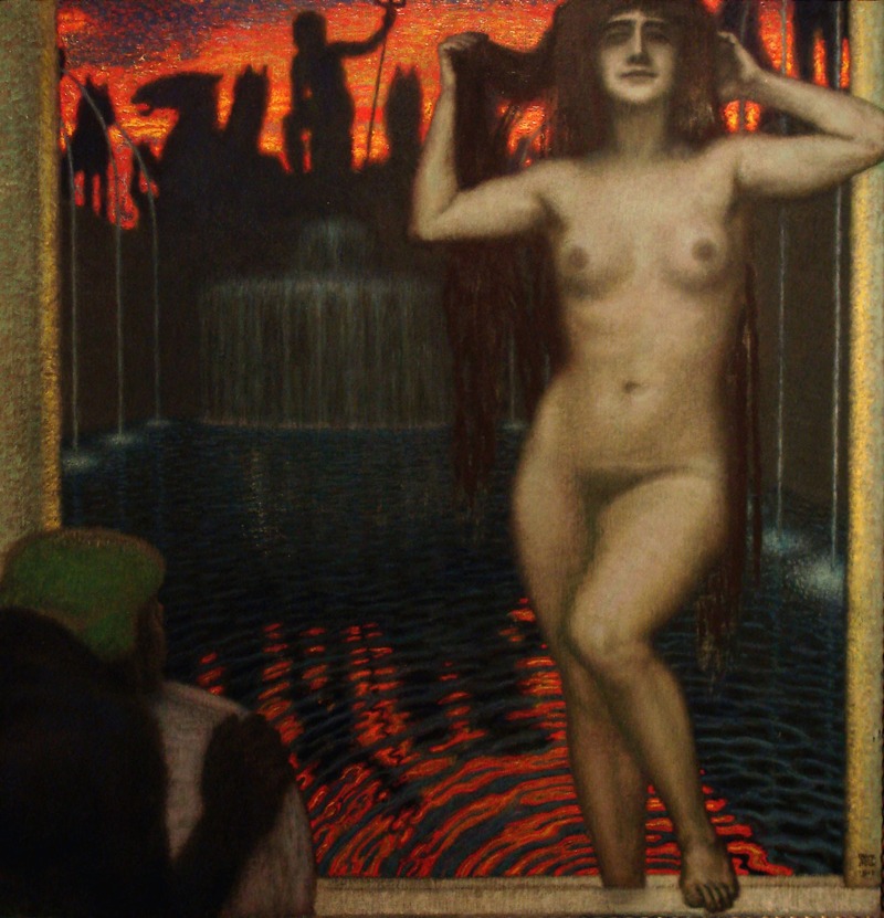 Franz von Stuck's 'Bathsheba' depicts a powerful female figure in a moment of contemplation.