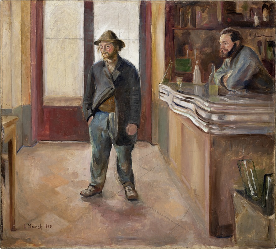 In the Tavern, by Edvard Munch, public domain