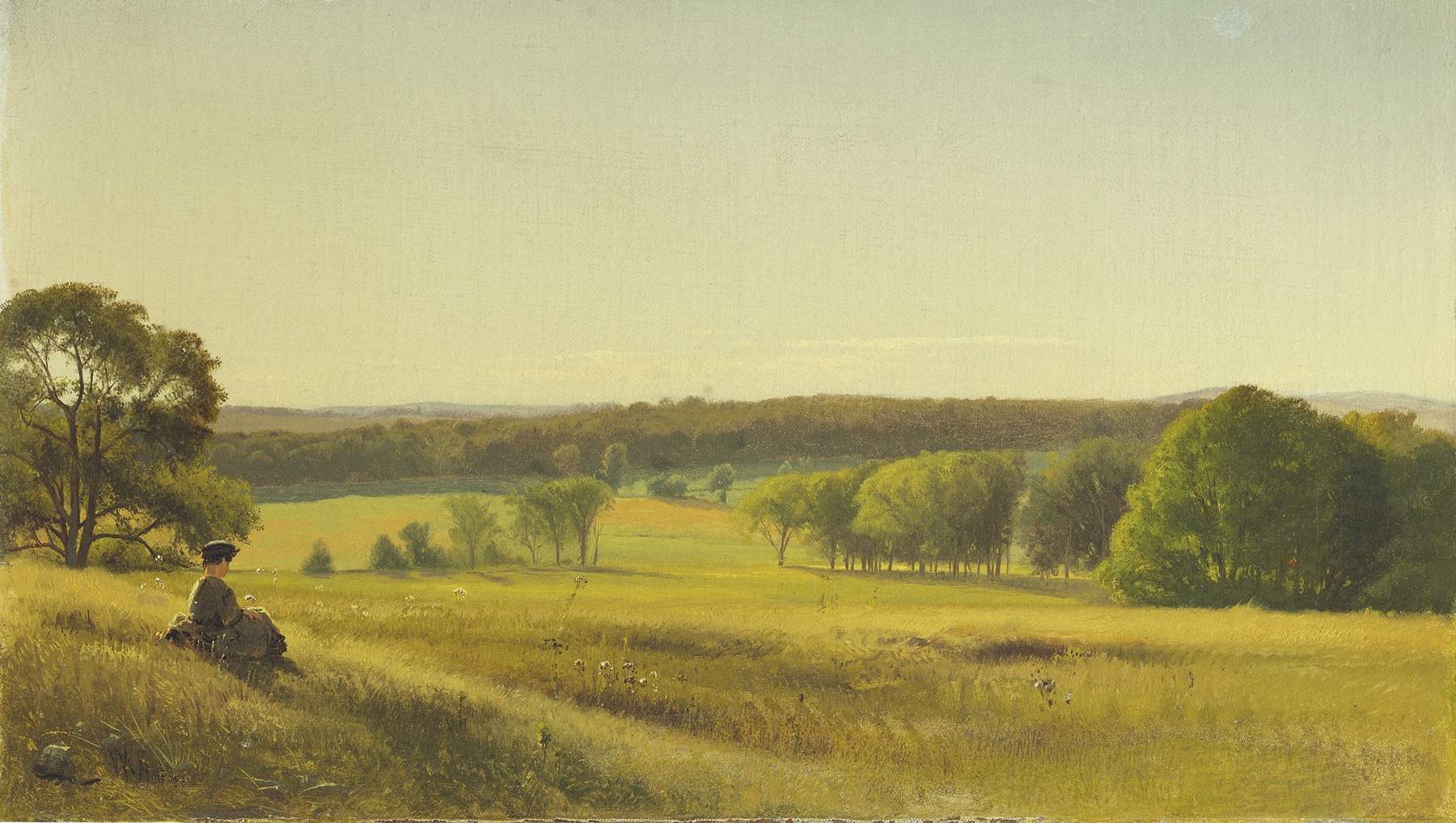 Landscape of Bennington, Vermont by William Hart, oil on canvas