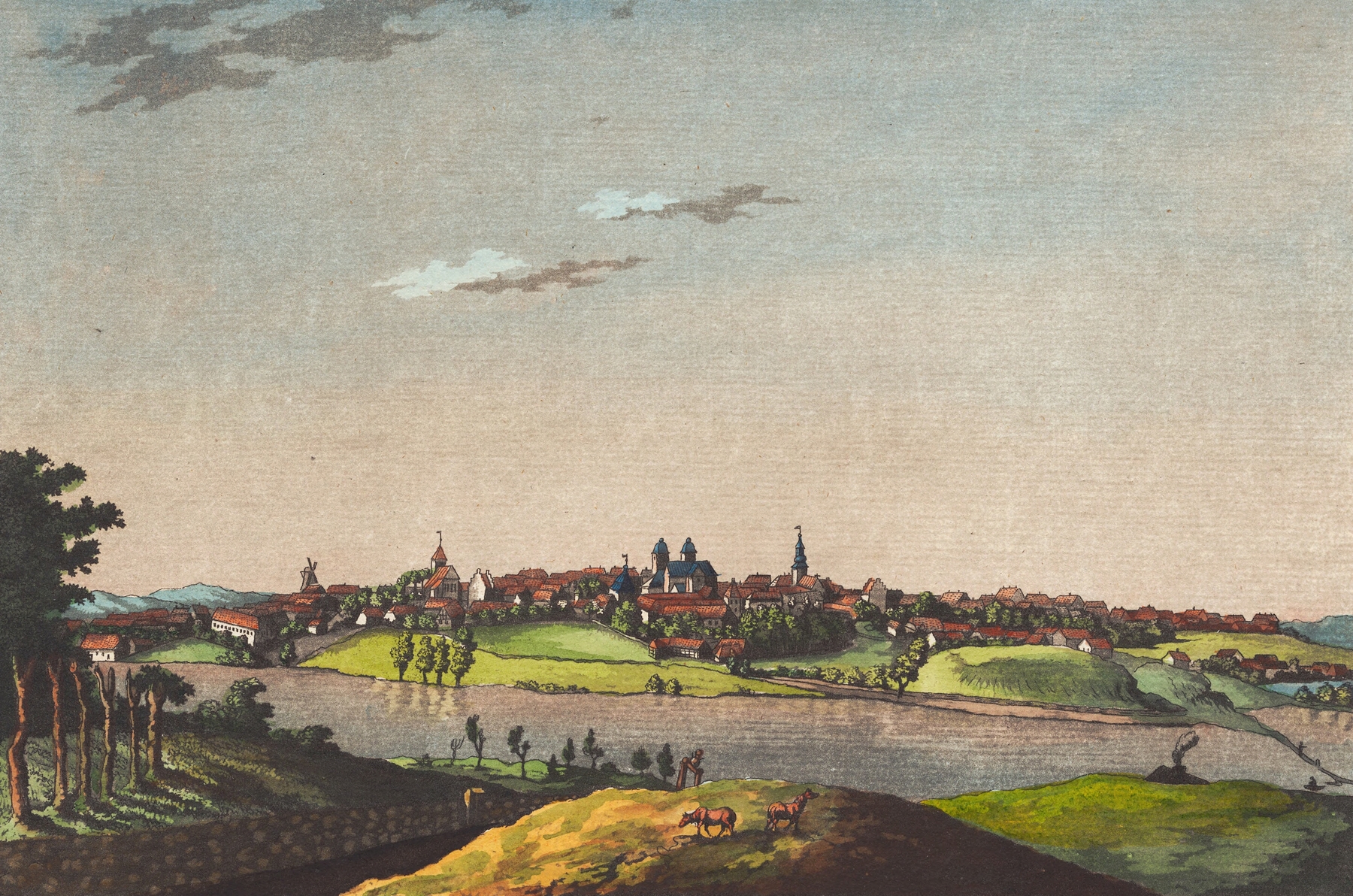 Viborg by Christian Heinrich Grosch, oil painting depicting a lush landscape with water.