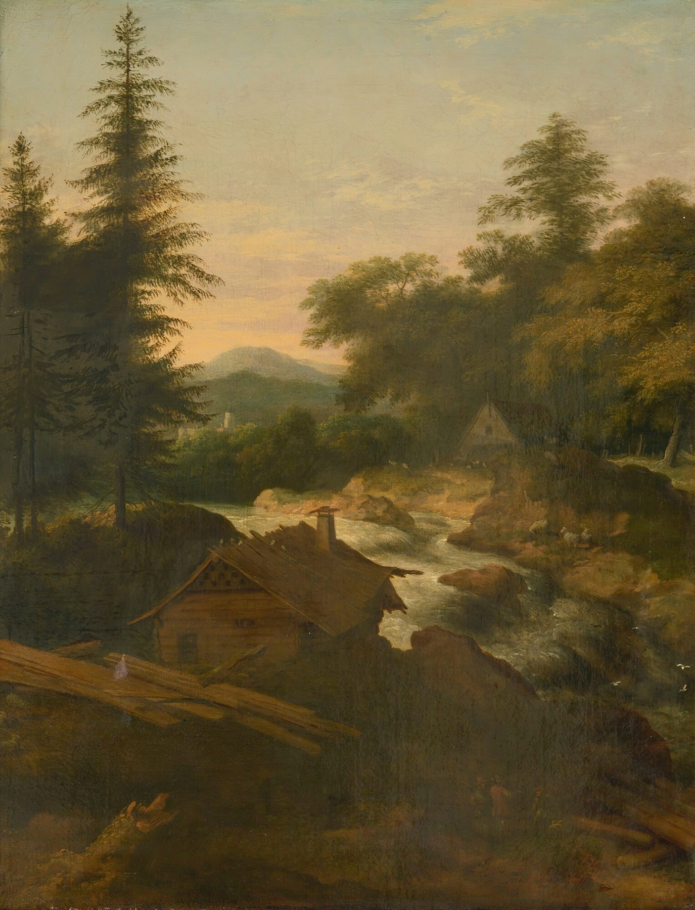River Landscape With Cottage, by Allaert van Everdingen, public domain