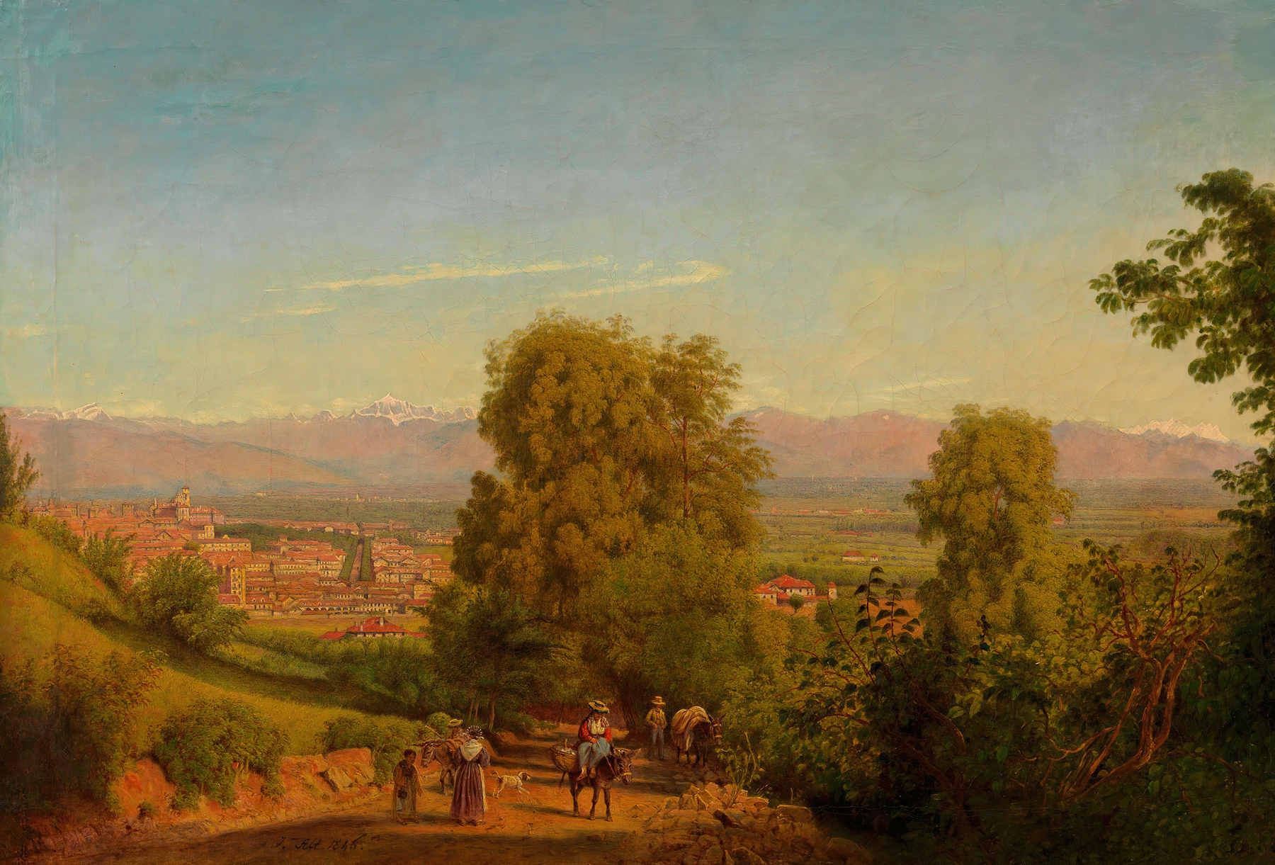 Ansicht von Turin, by Jakob Alt, public domain