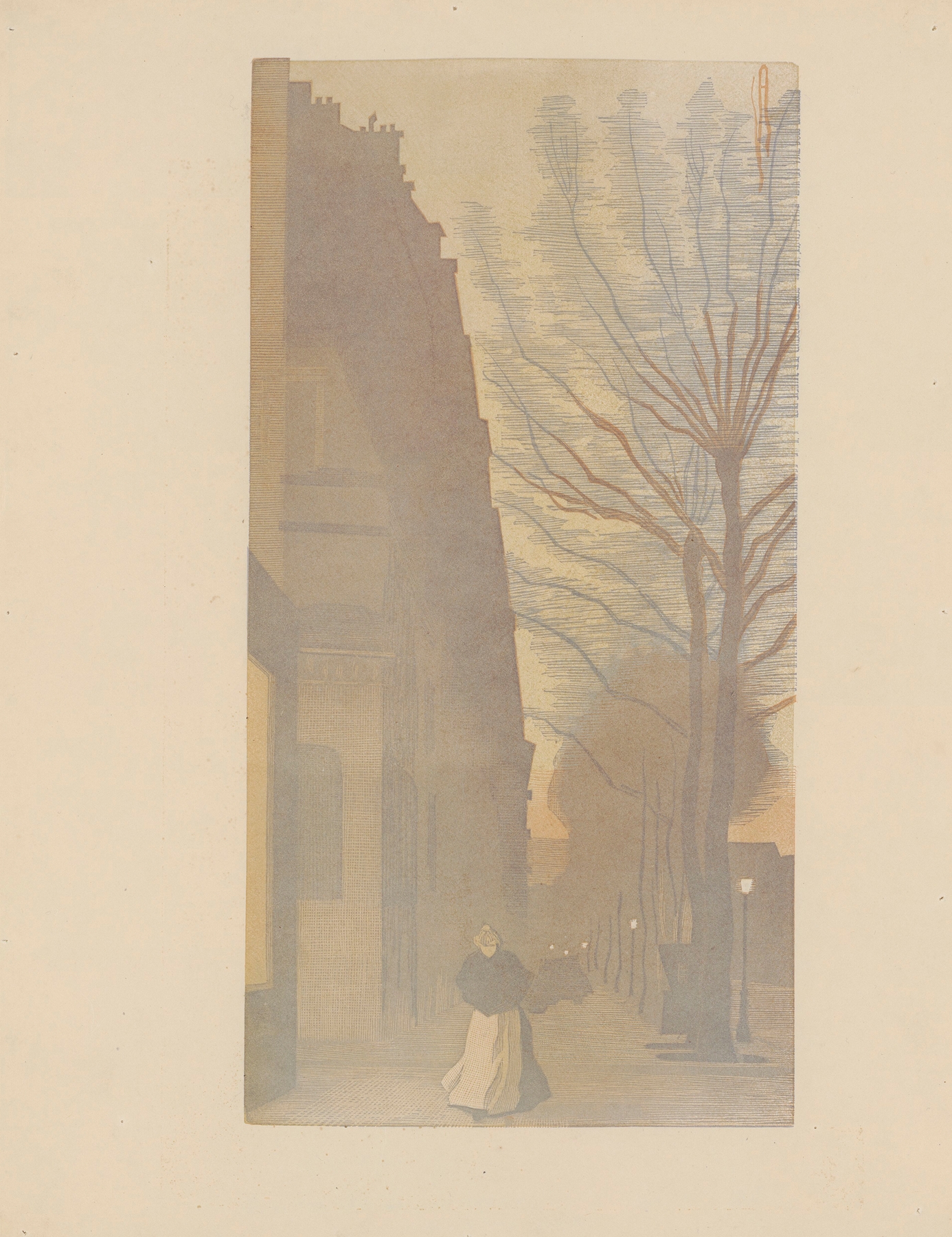 Avenue de Villiers by Amédée Joyau, oil on canvas depicting a Paris street with trees and buildings.