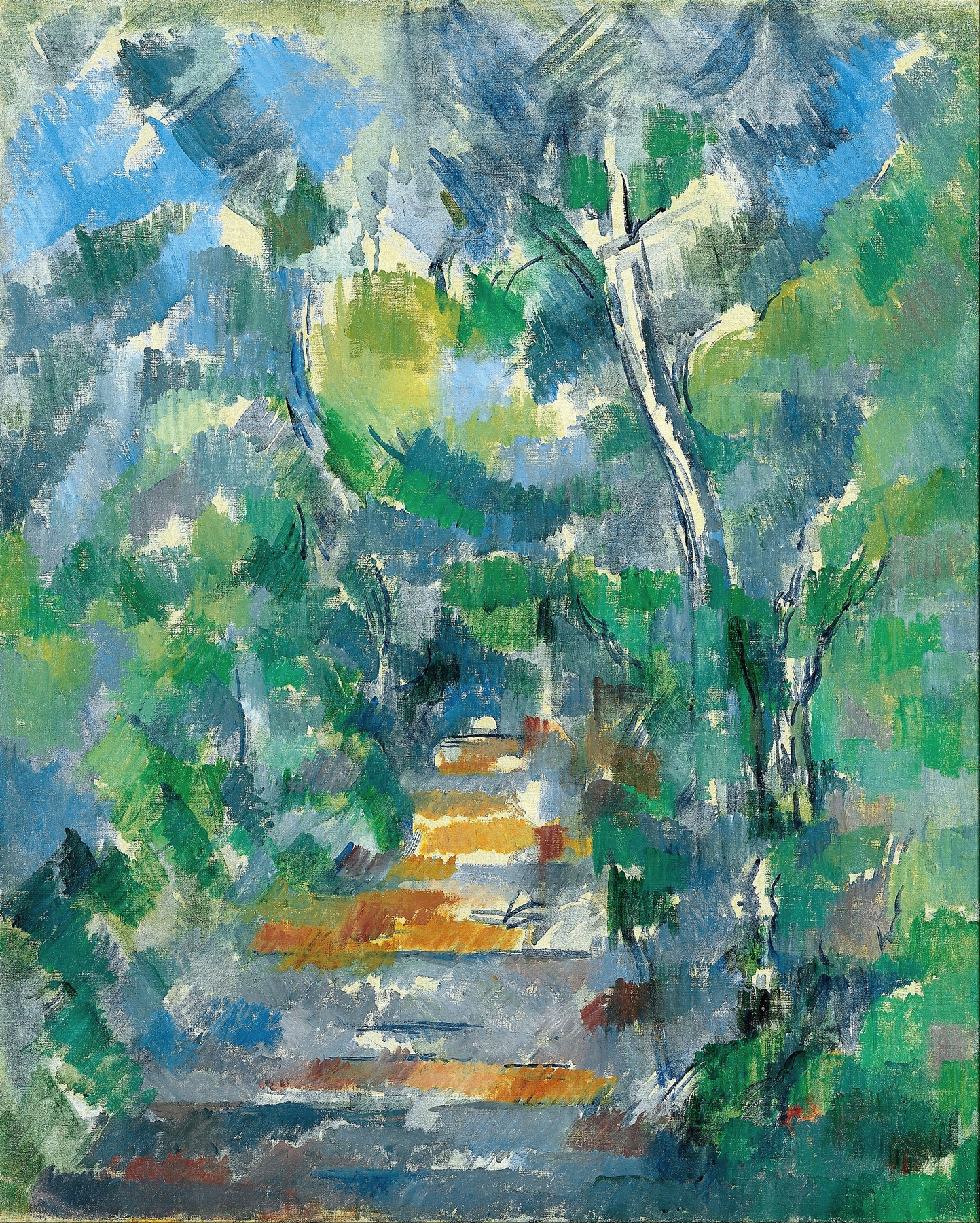 Forest Scene (Path from Mas Jolie to Château noir), by Paul Cezanne, public domain