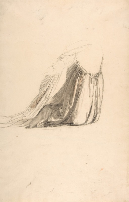 A drapery study by Isidore Pils showcasing intricate fabric folds.