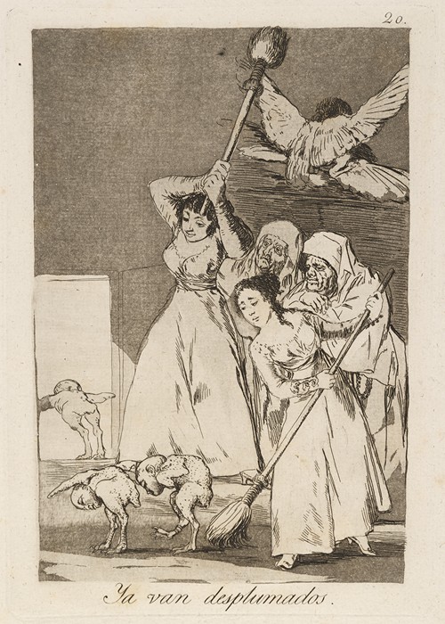 Francisco de Goya's 'Ya van desplumados' captures a poignant moment of social commentary.