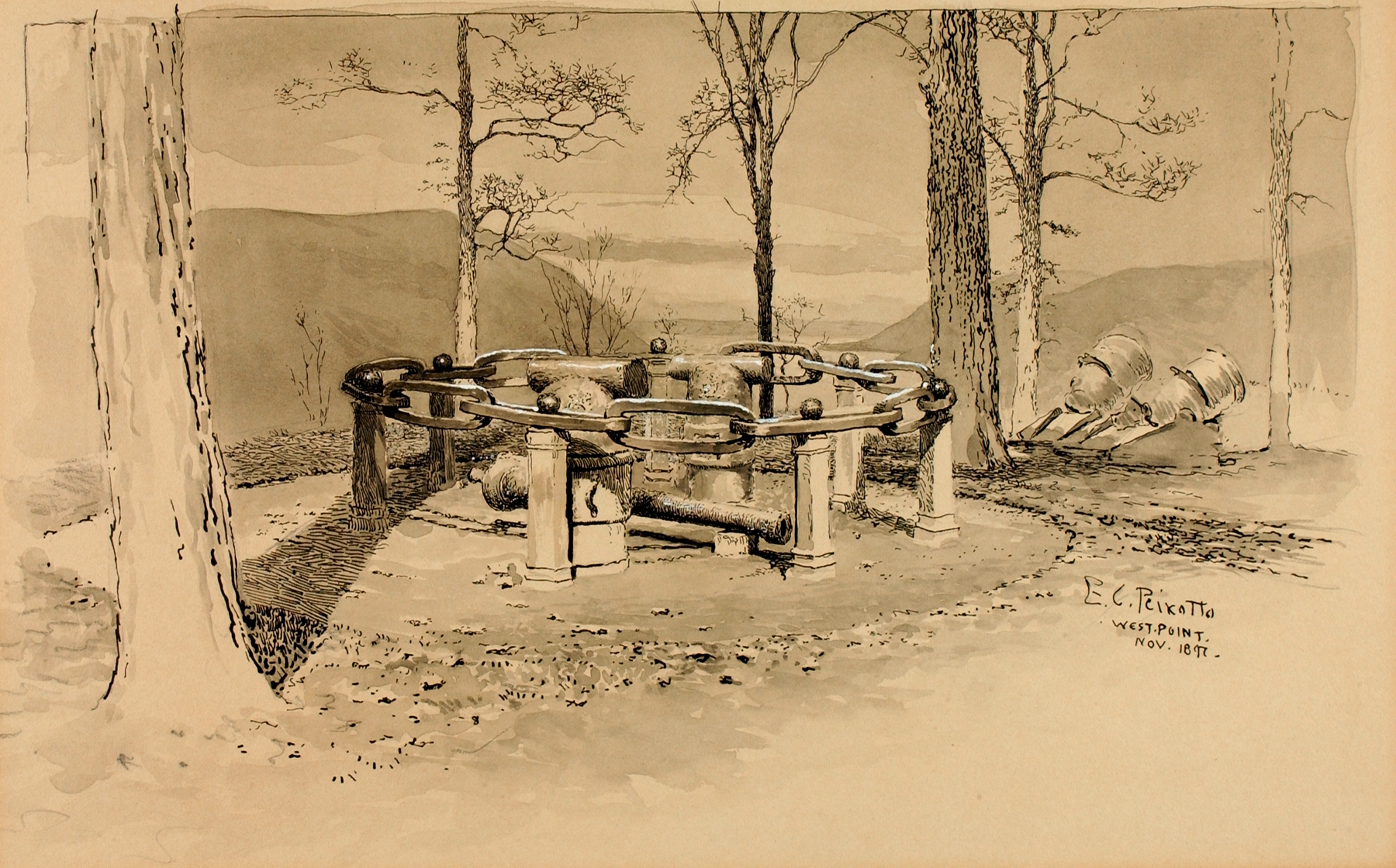 West Point Revolutionary Relics, by Ernest Peixotto, public domain