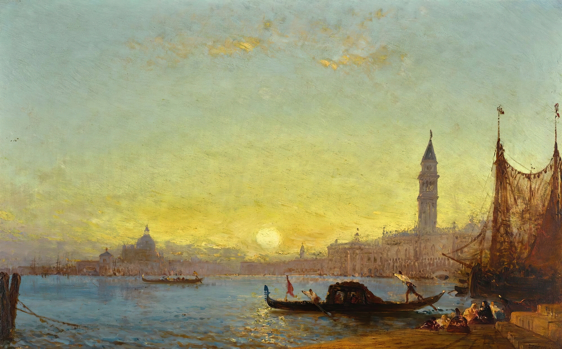 Coucher De Soleil À Venise, by Félix Ziem, public domain