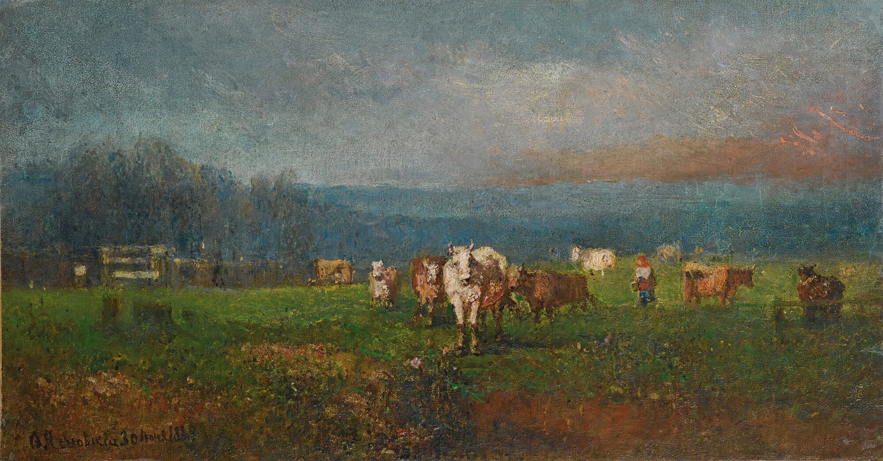 Rural Landscape by Fedor Ivanovich Yasnovsky, oil painting depicting a serene landscape with a winding path.