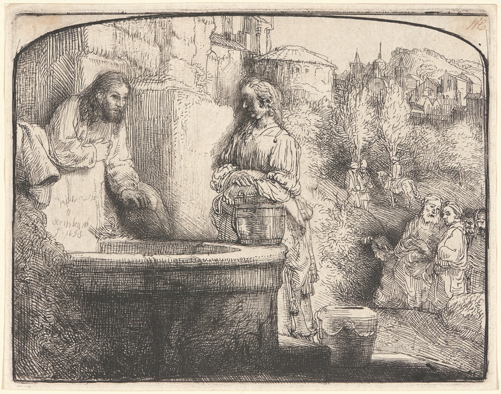 Rembrandt's 'Christ and the Woman of Samaria' depicts a profound biblical encounter.