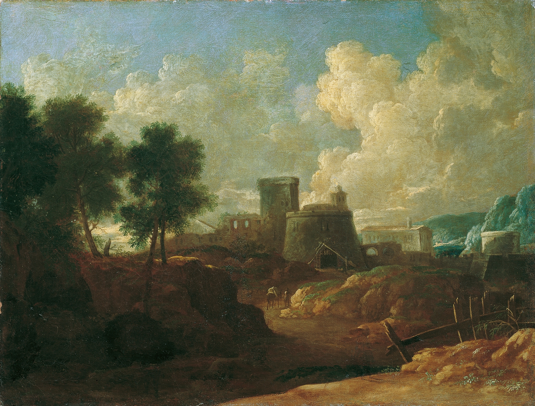 Rococo landscape by Ignaz Flurer depicting a river winding through lush greenery.
