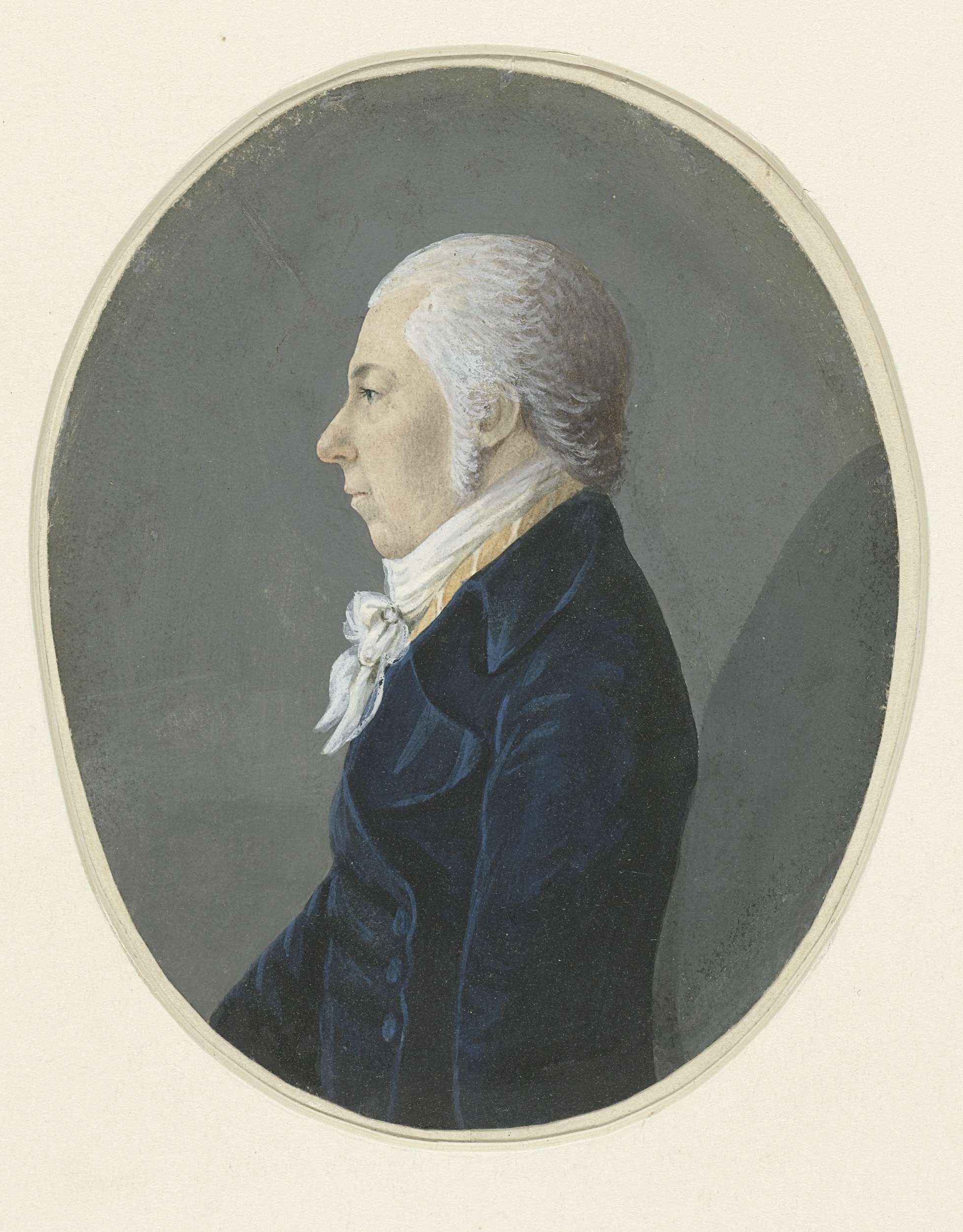 Portrait of a gentleman in a blue coat, oil on canvas by Johan Anspach