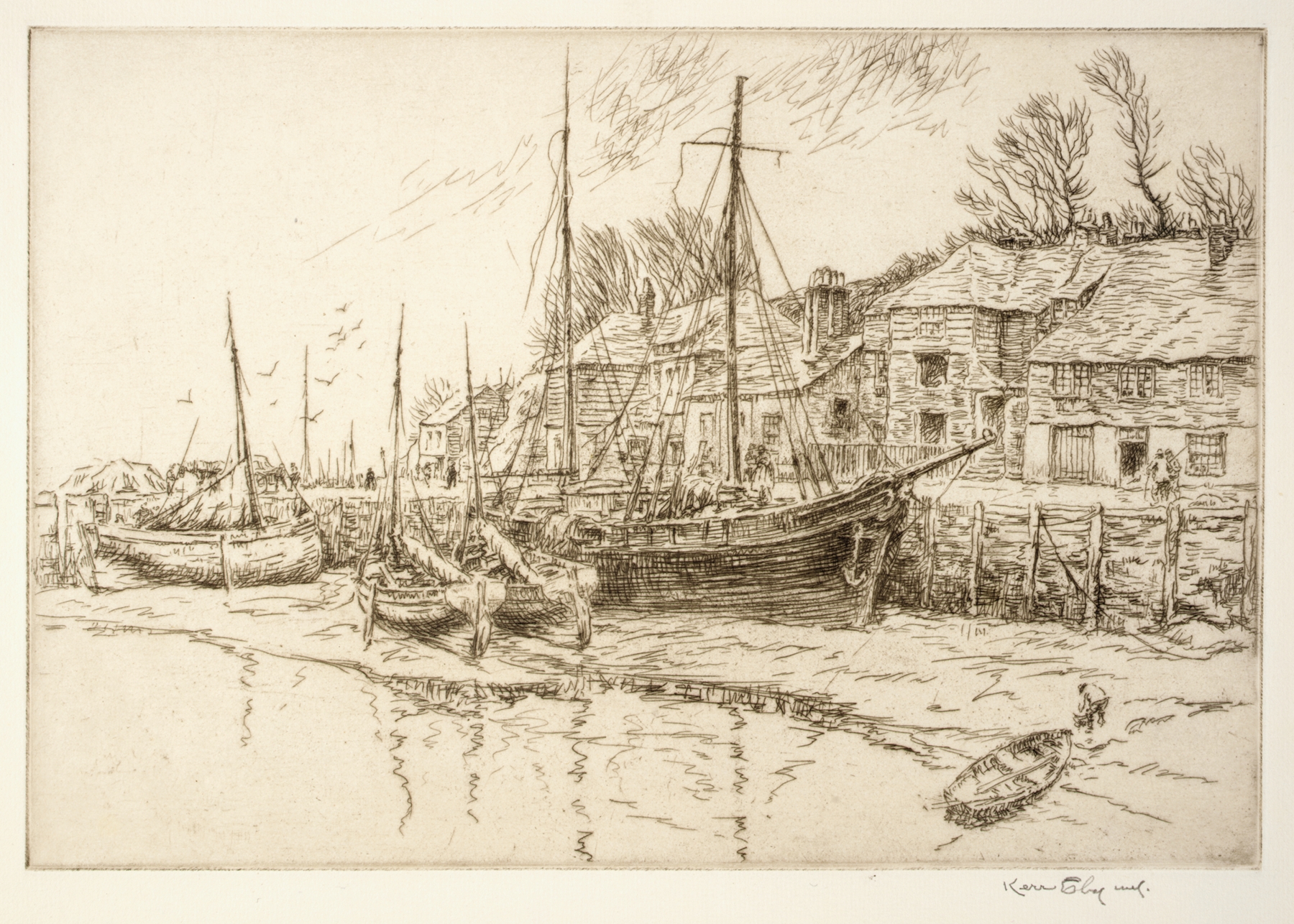 Boat Houses, by Kerr Eby, public domain