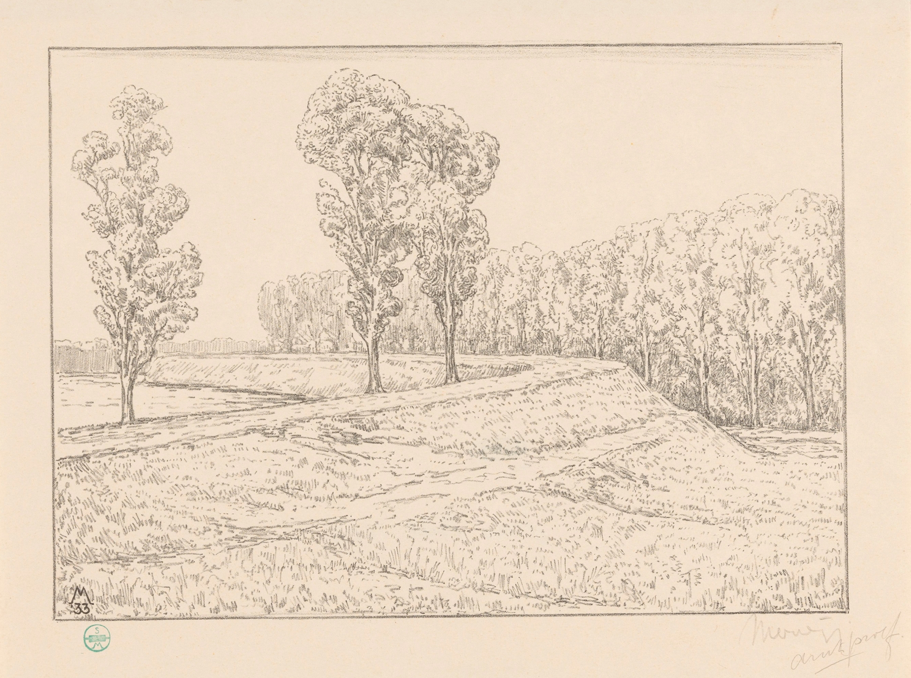 Gezicht op stadswallen van Naarden Op de wallen, by Simon Moulijn, public domain