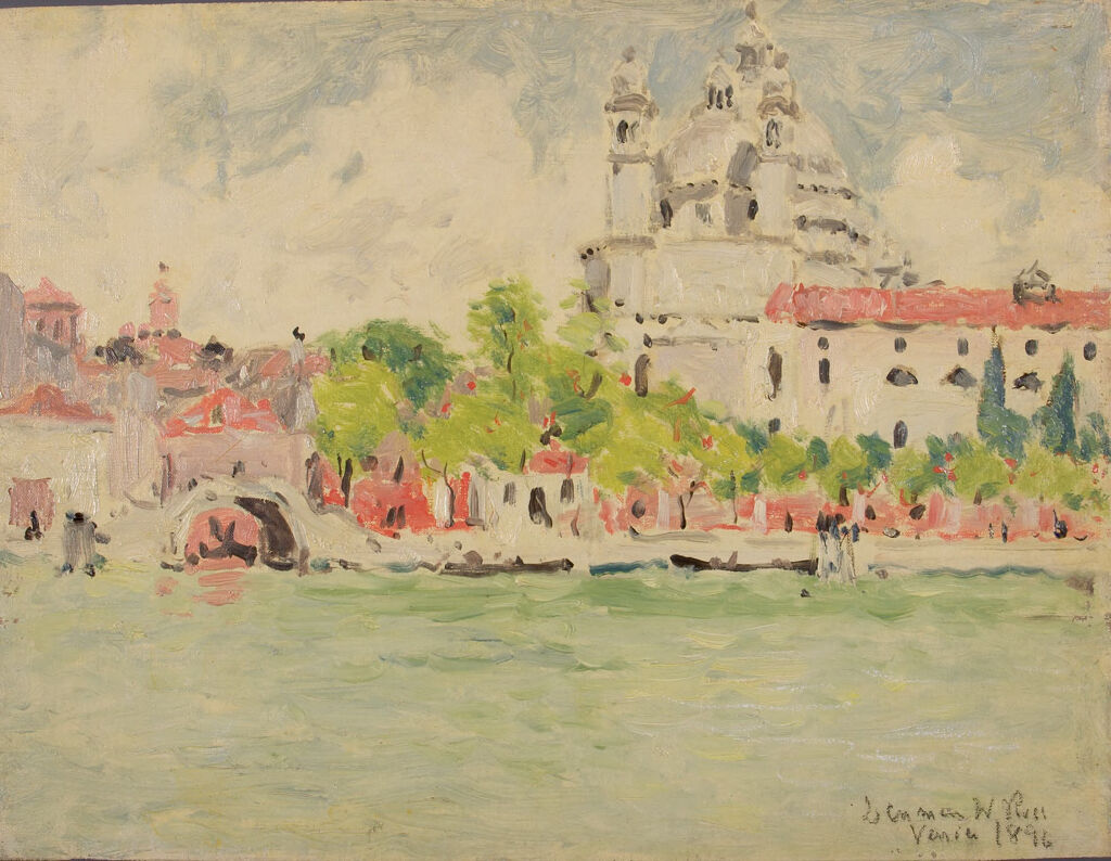 Venice landscape with a canal, oil painting by Denman Waldo Ross
