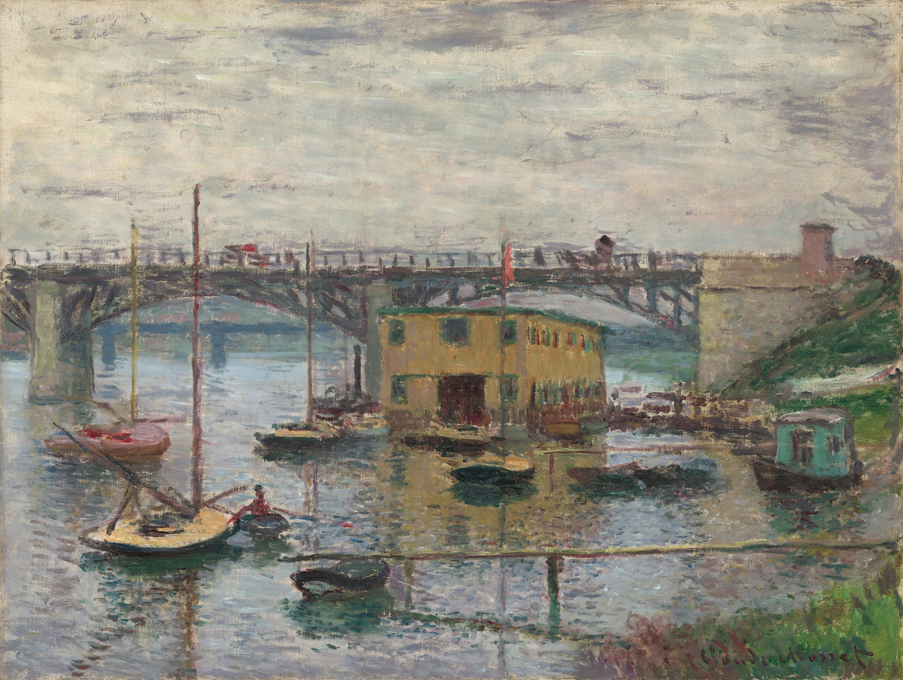 Bridge at Argenteuil on a Gray Day, oil painting by Claude Monet