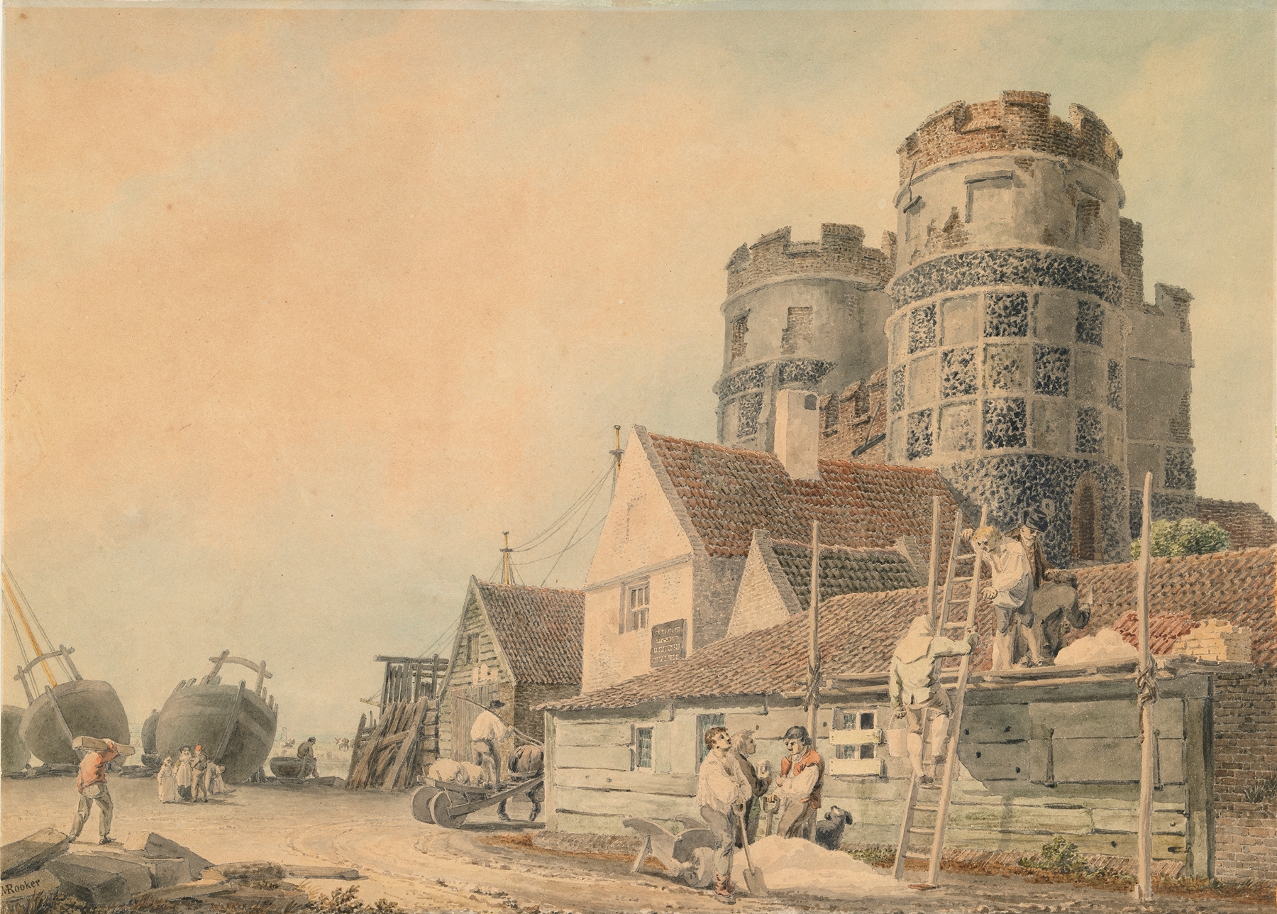 The North City Gate, Great Yarmouth, Norfolk, by Michael Angelo Rooker, public domain