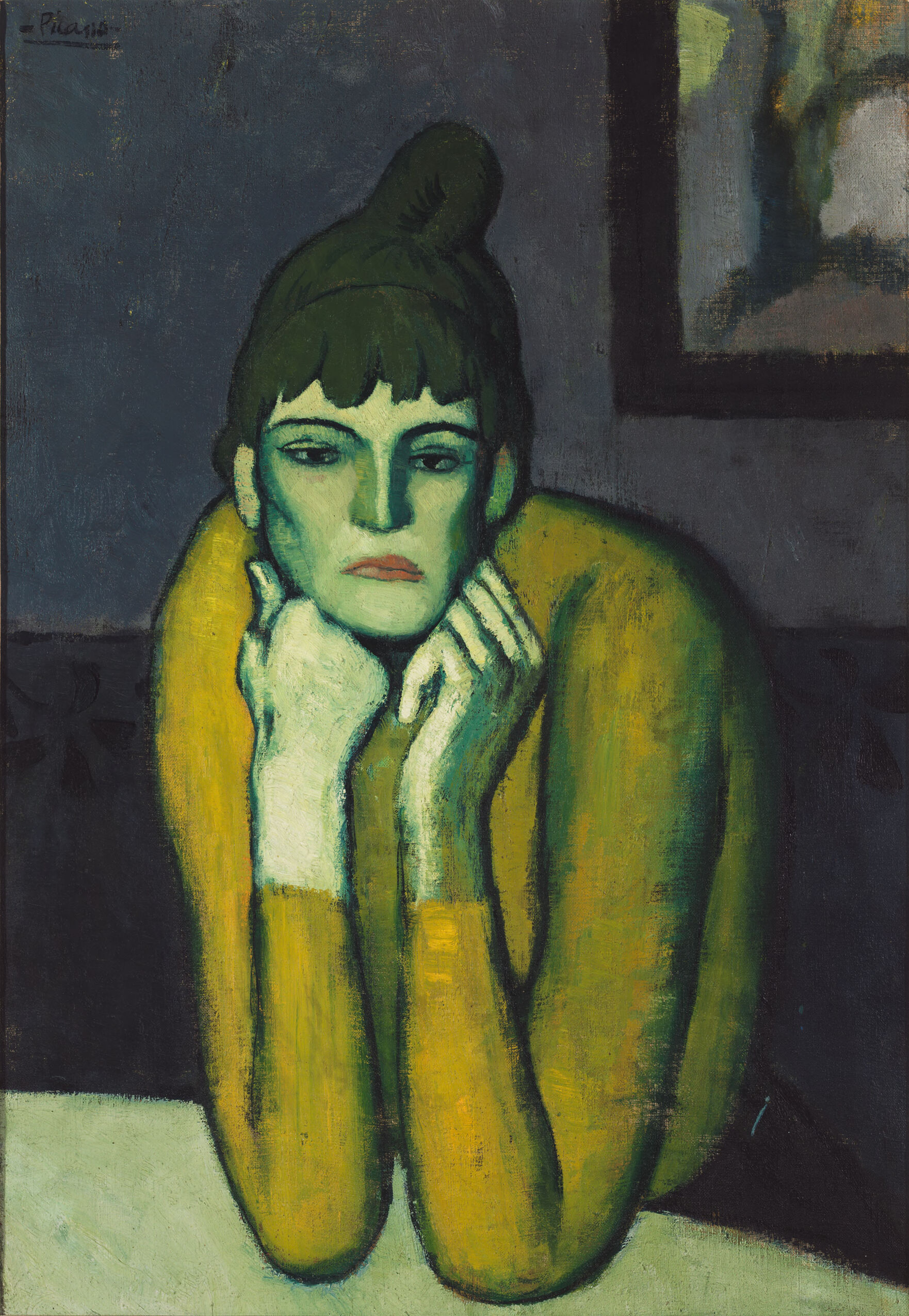 Woman with a Chignon, by Pablo Ruiz Picasso, public domain
