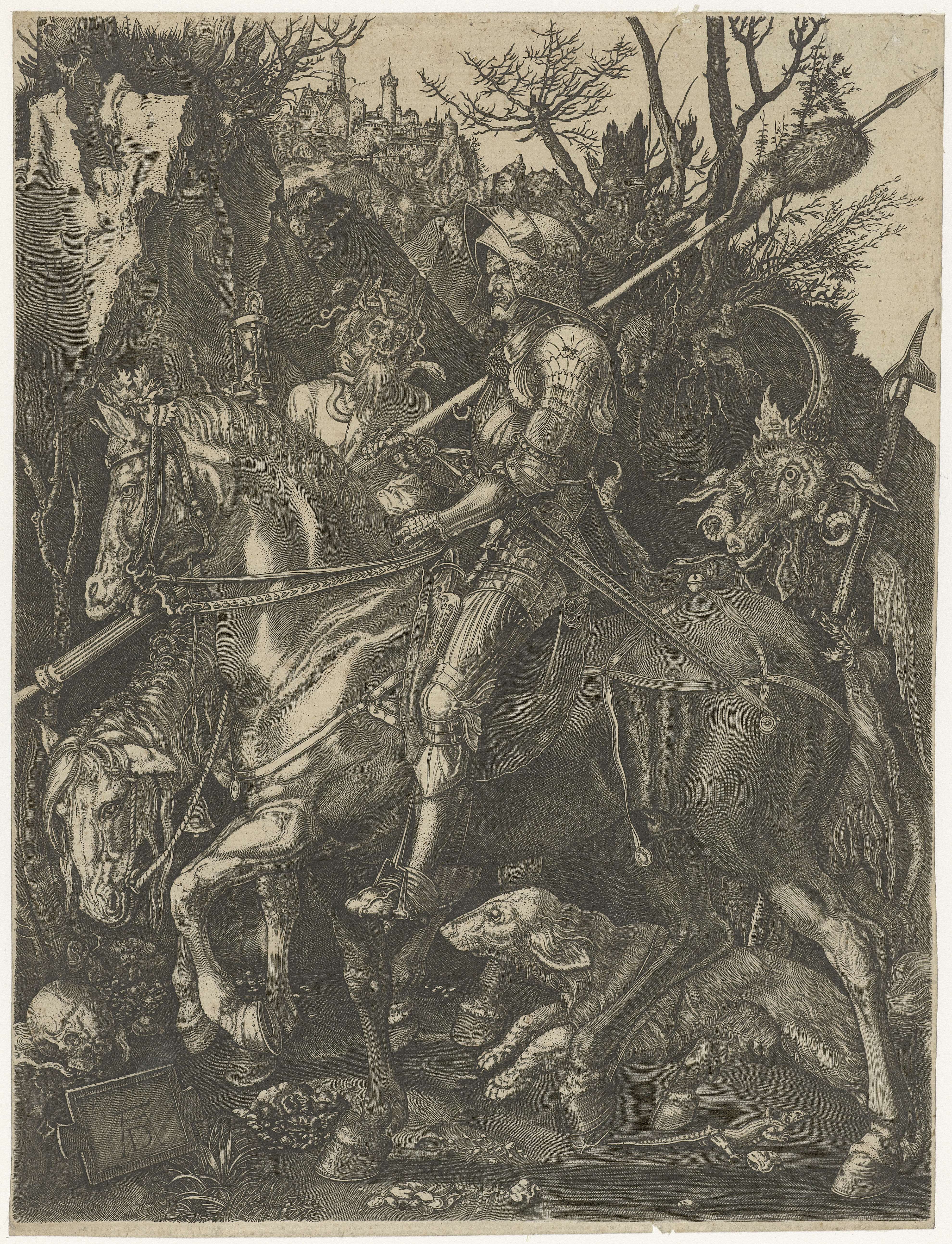 Ridder, Dood en Duivel, by Unknown Artist, public domain