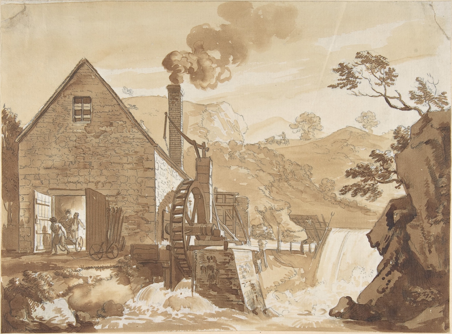 The Iron Forge between Dolgelli and Barmouth by Paul Sandby, oil painting