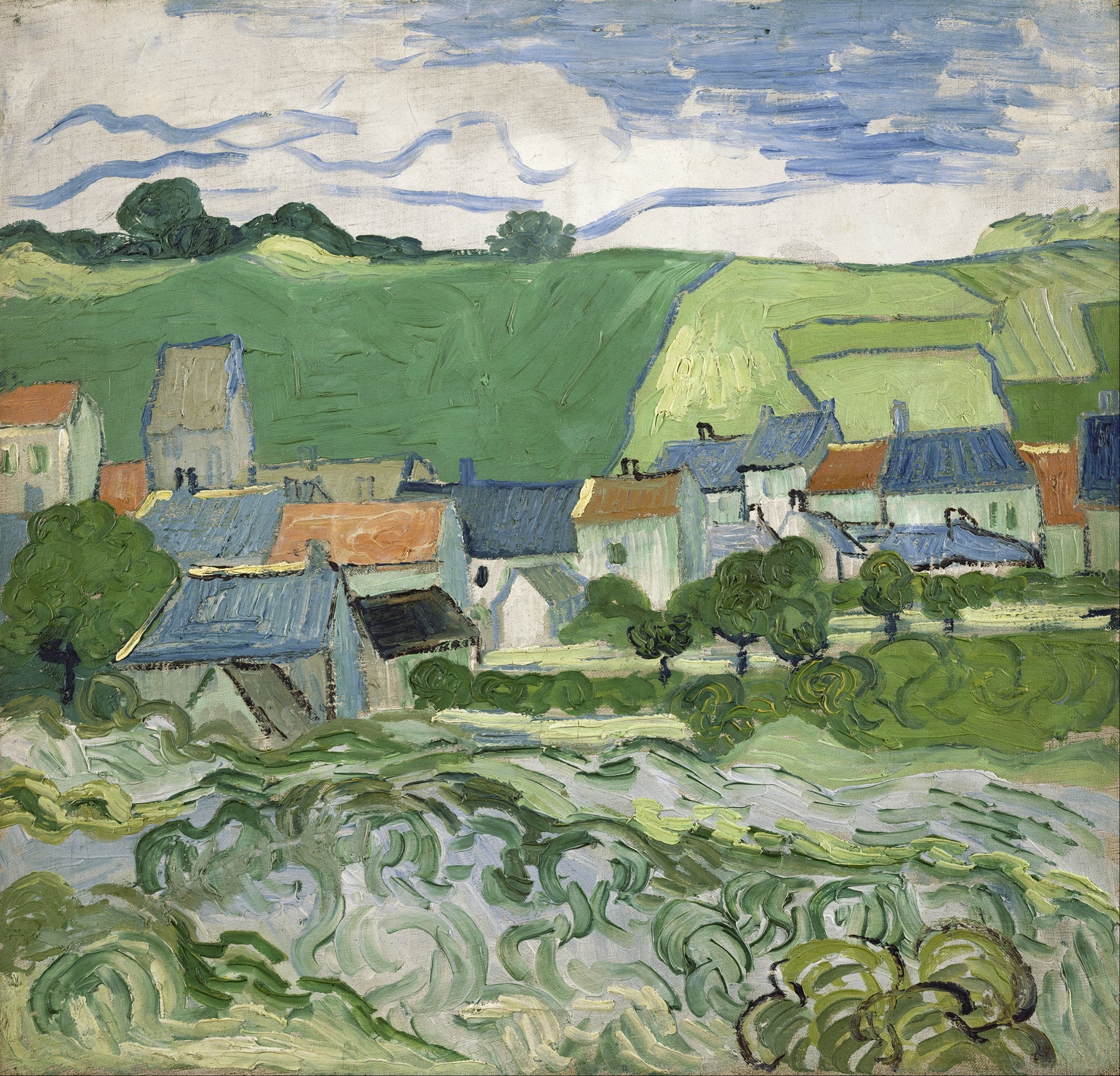 View of Auvers, by Vincent van Gogh, public domain