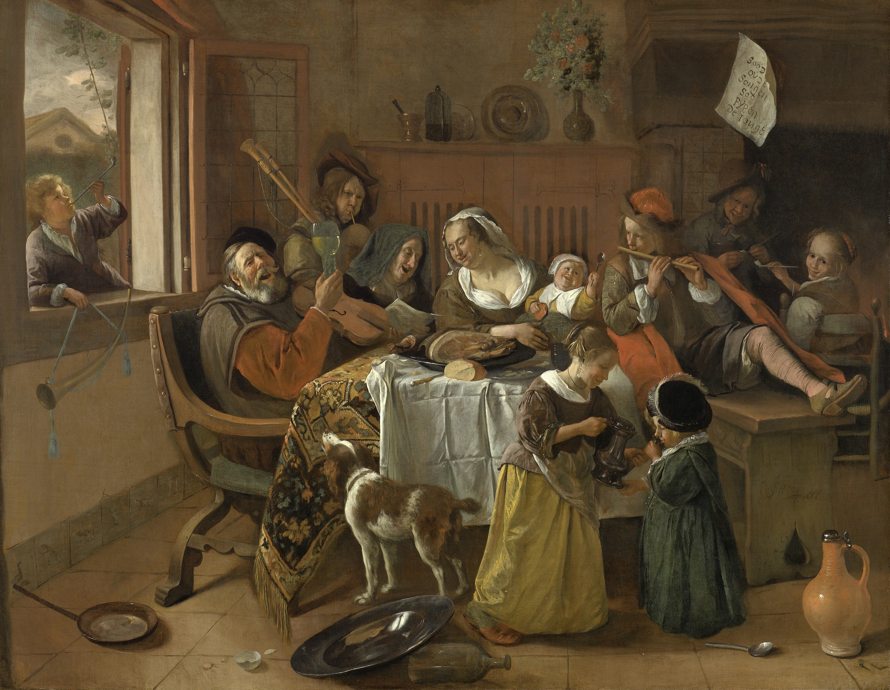 The Merry Family, by Jan Havicksz. Steen, public domain