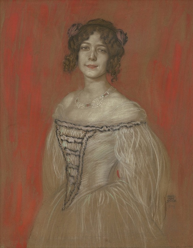 Franz von Stuck's 'Olga Lindpaintner' captures a woman in a striking pose.