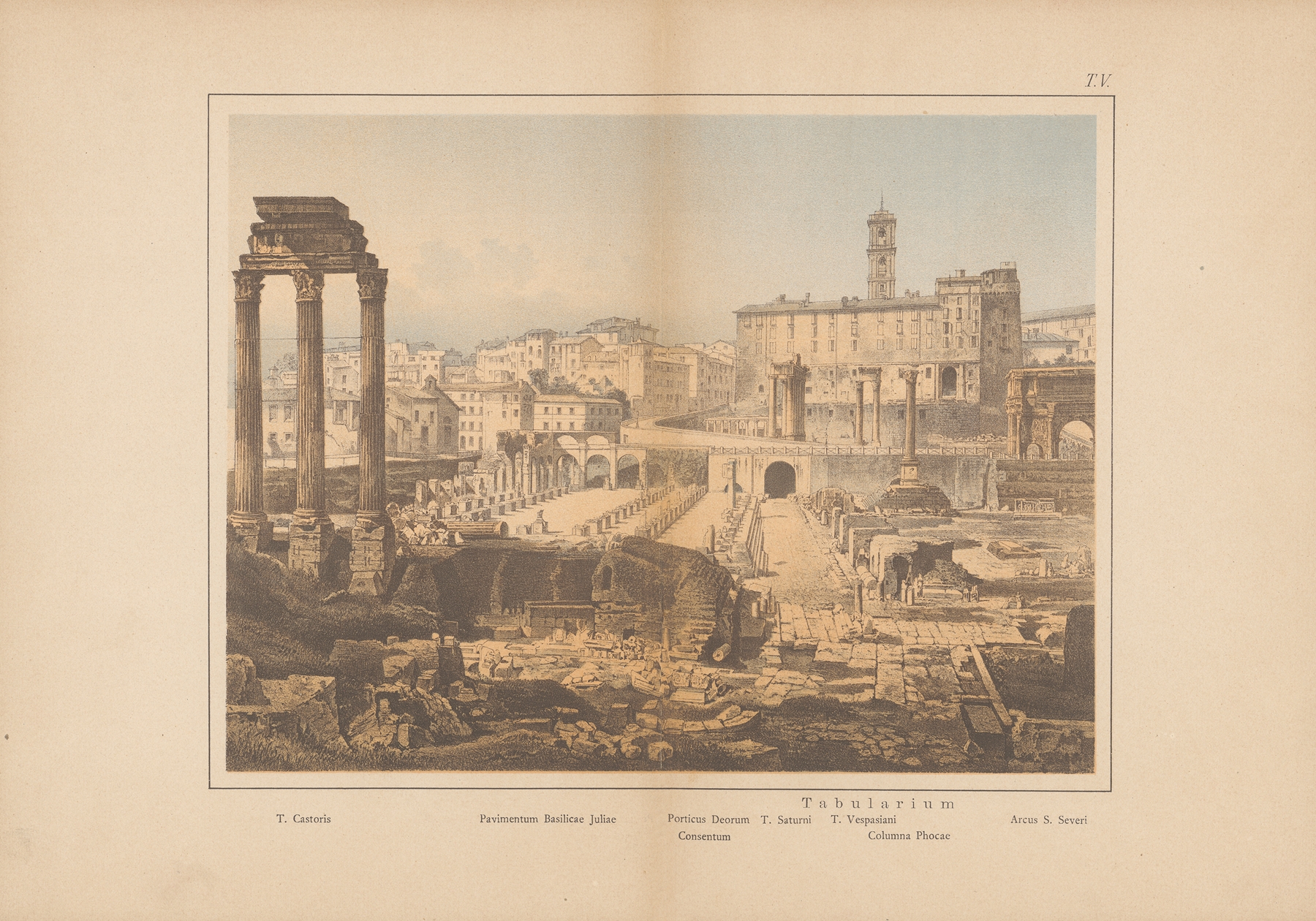 Tabularium by Christoph Ziegler, oil painting depicting columns bathed in golden light