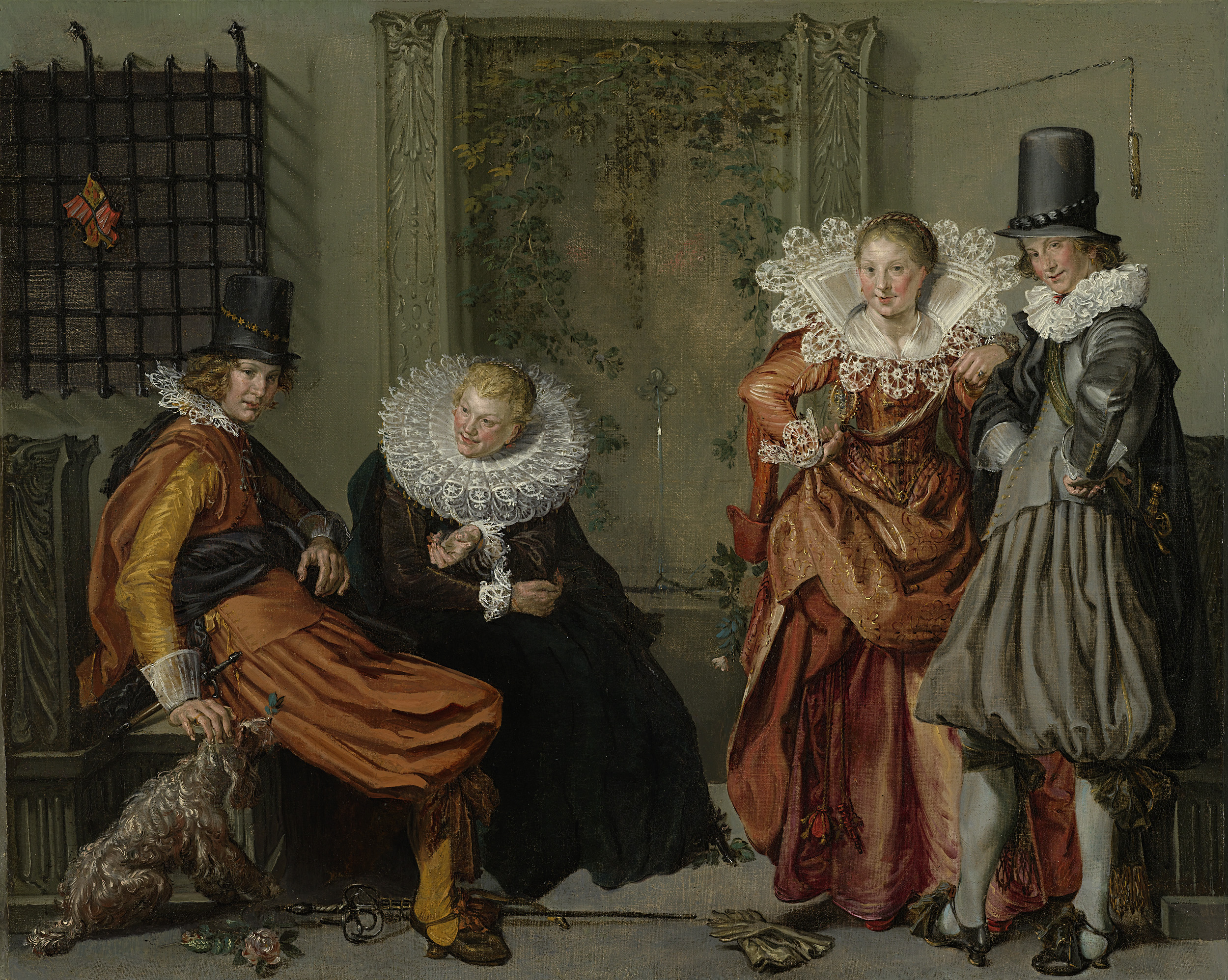 Elegant Couples Courting, by Willem Pietersz Buytewech, public domain