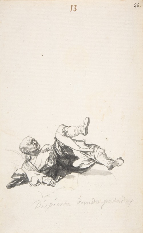 A man wakes up kicking his legs after a nightmare.