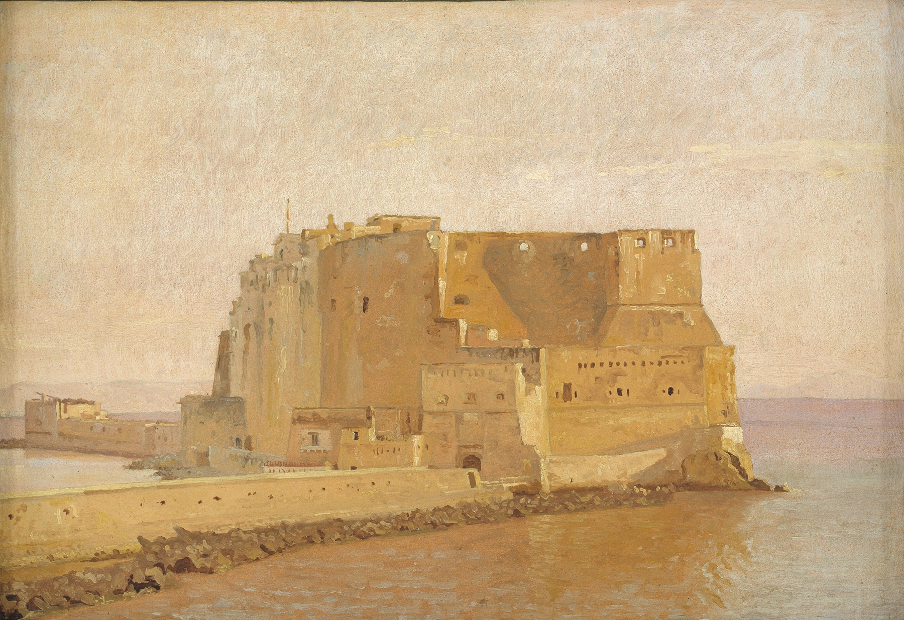 Castel dell’Ovo in Naples, by Christen Købke, public domain