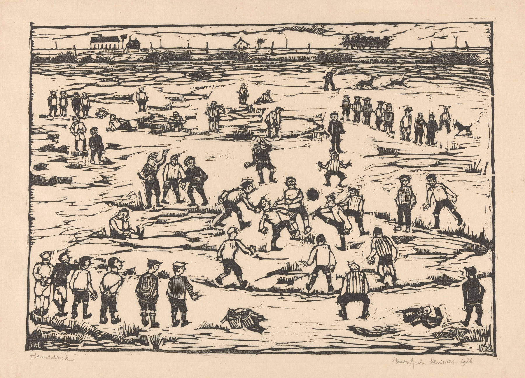Voetbalspelers, by Henk Henriët, public domain