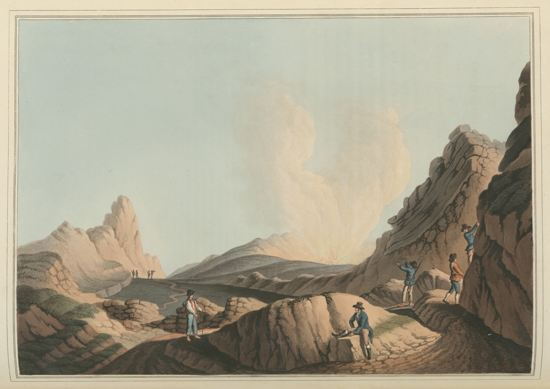 Crater in the Island of Stromboli, oil painting by Luigi Mayer