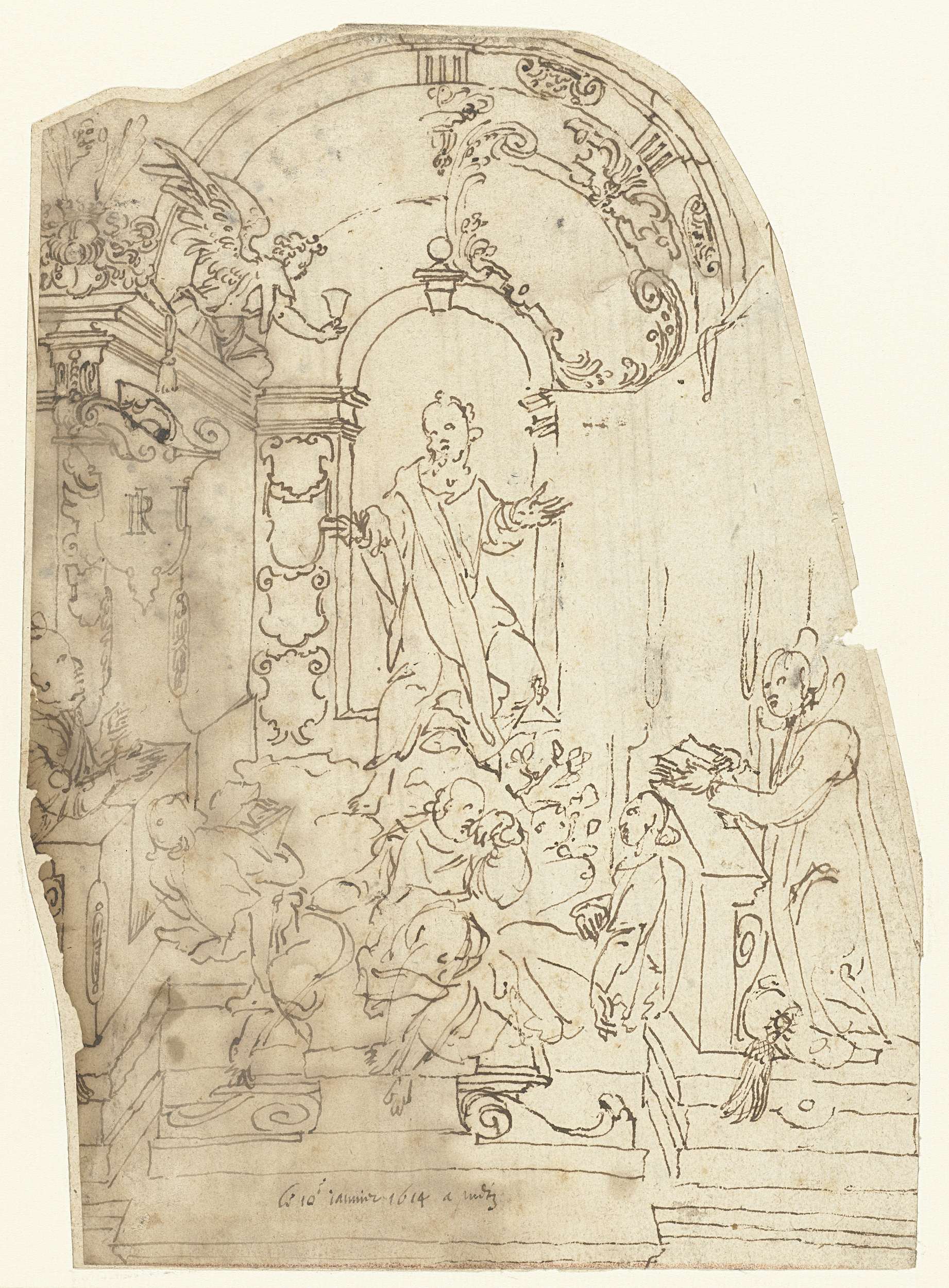 Ontwerp voor een grafmonument in de kathedraal te Metz, by Unknown Artist, public domain