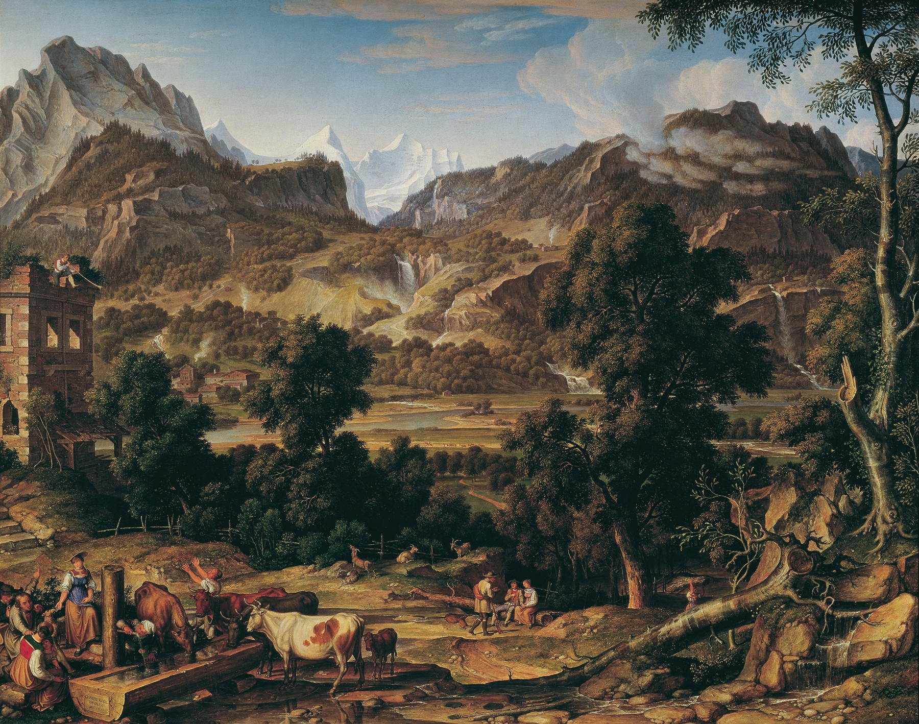 Landscape of Das Berner Oberland by Joseph Anton Koch, oil on canvas