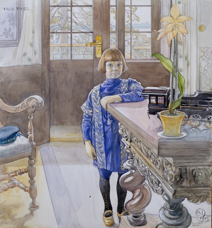 Portrait of Tage Thiel by Carl Larsson showcases a detailed representation of the subject.
