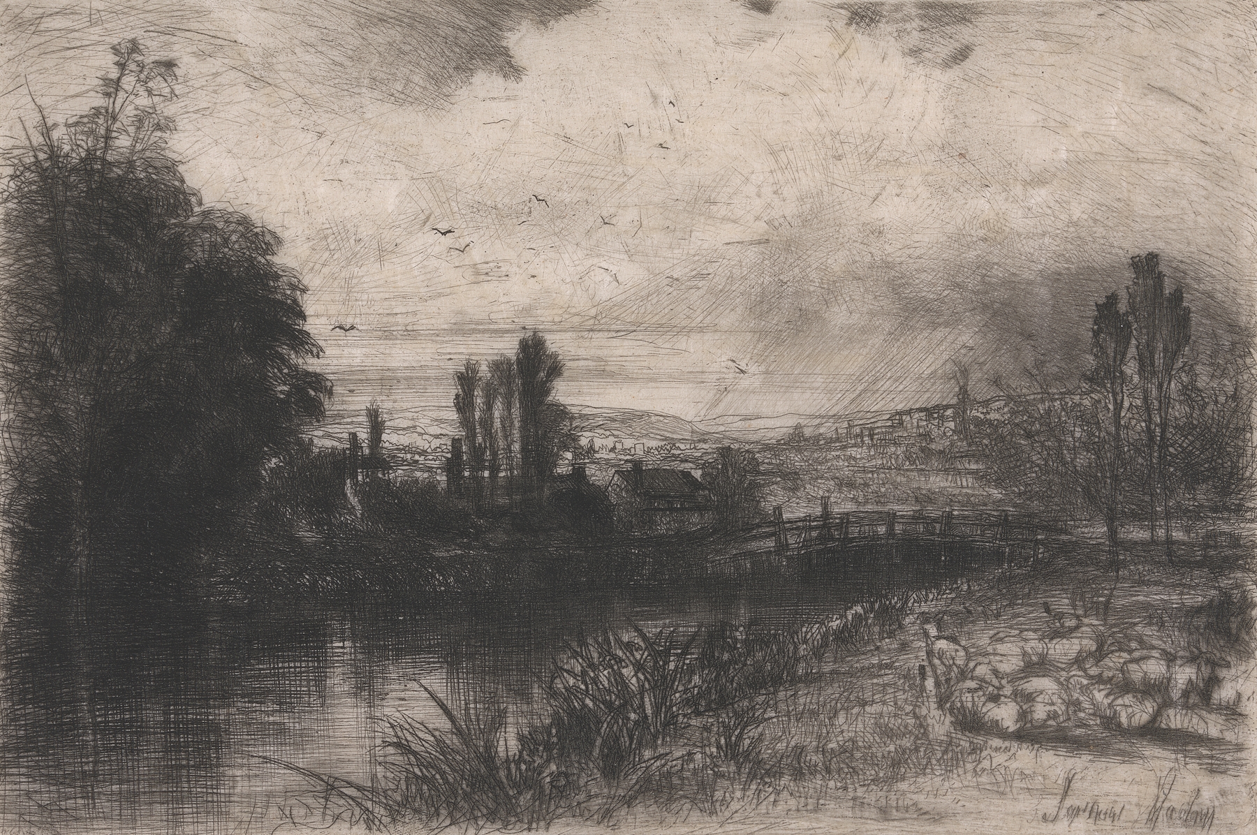 On the Test, by Francis Seymour Haden, public domain