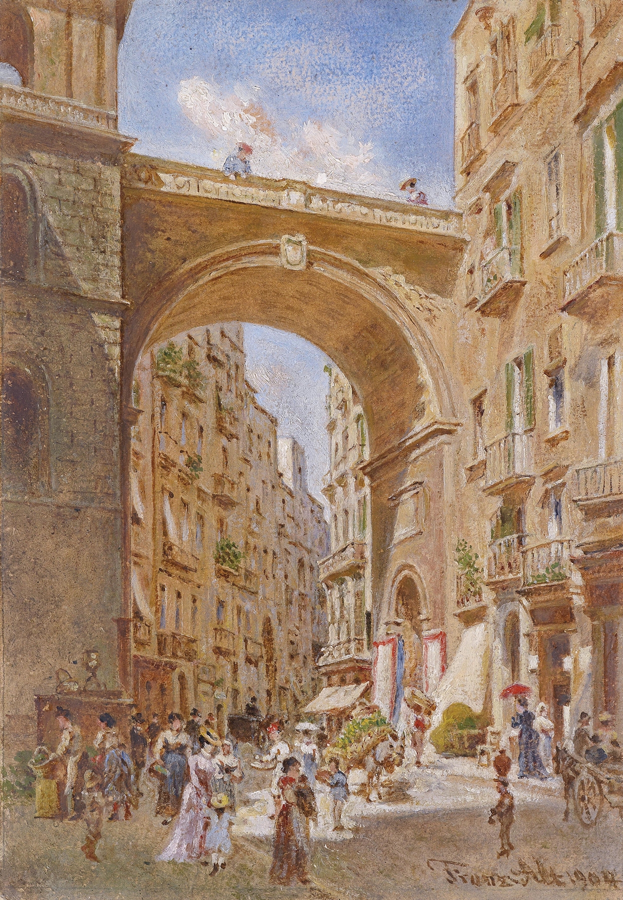 Neapel Chiaia-Brücke by Franz Alt, impressionist landscape painting