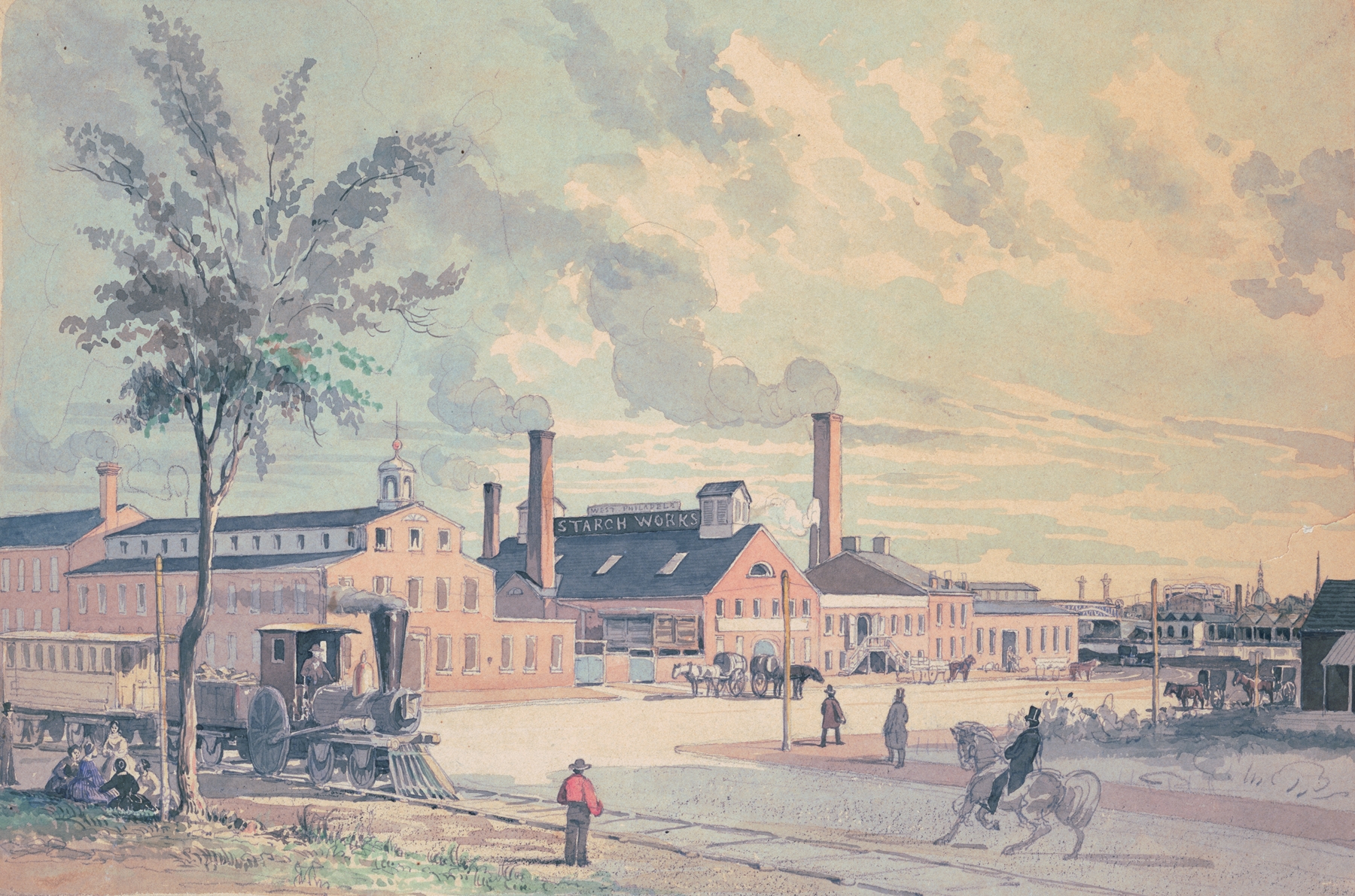 West Philadela. starch works, by James Fuller Queen, public domain