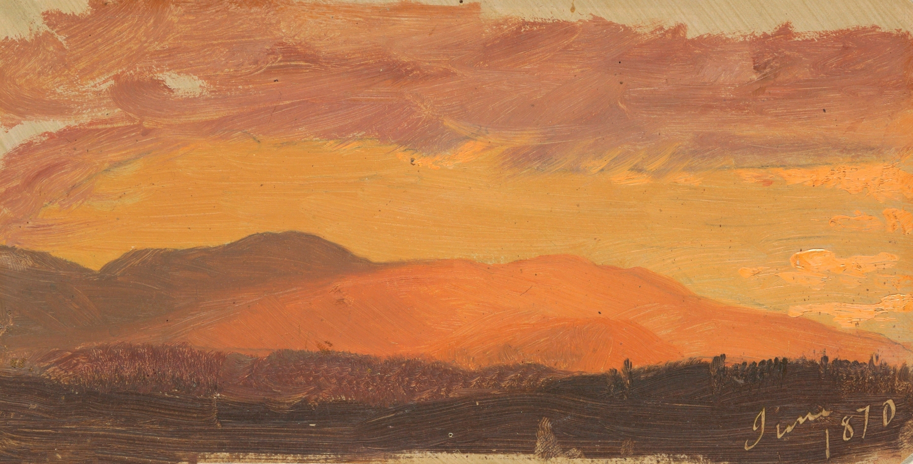 Sunset, Hudson Valley, by Frederic Edwin Church, public domain