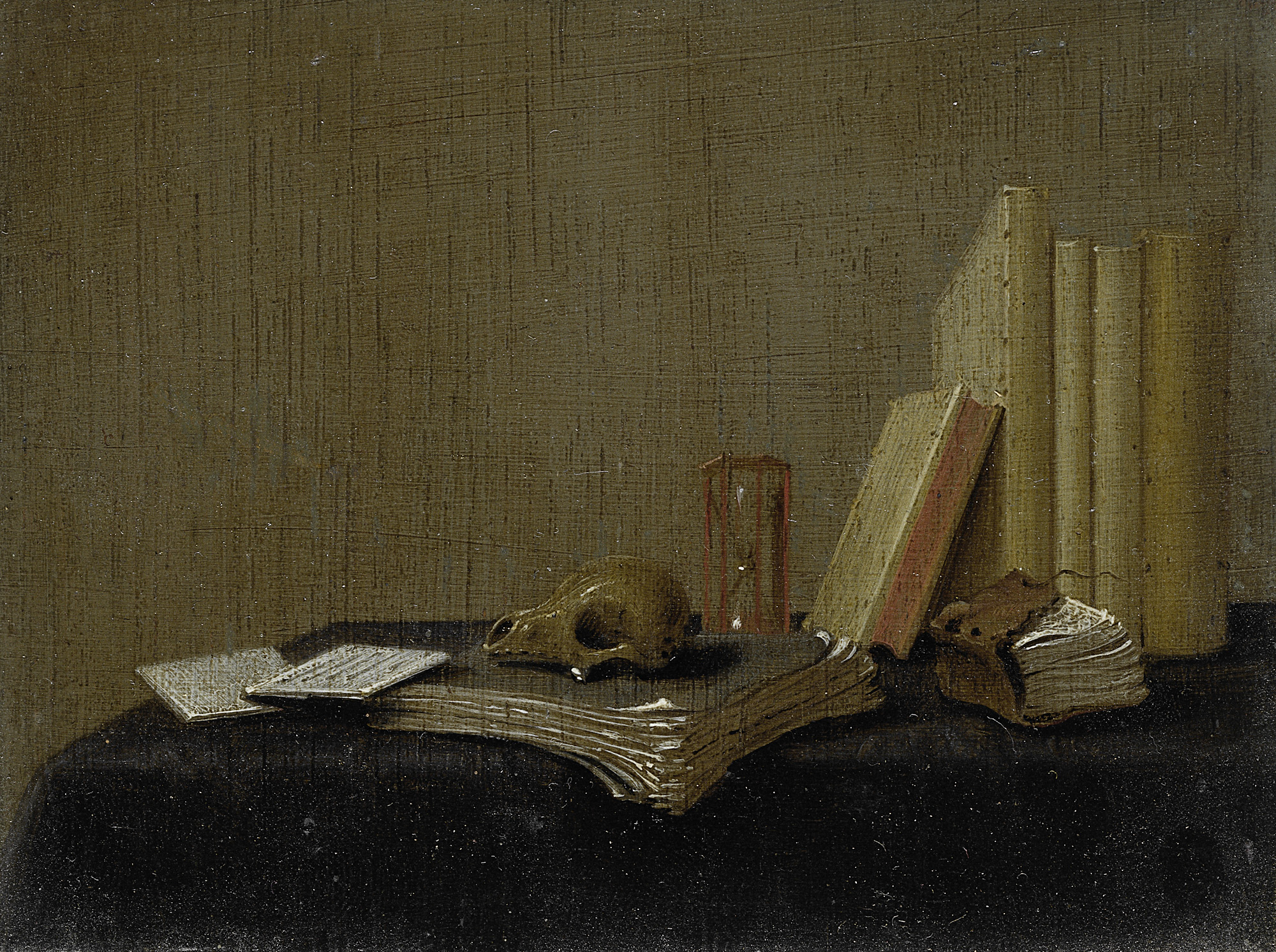 Still life with wine and fruit, oil on panel by Gerrit van Vucht.