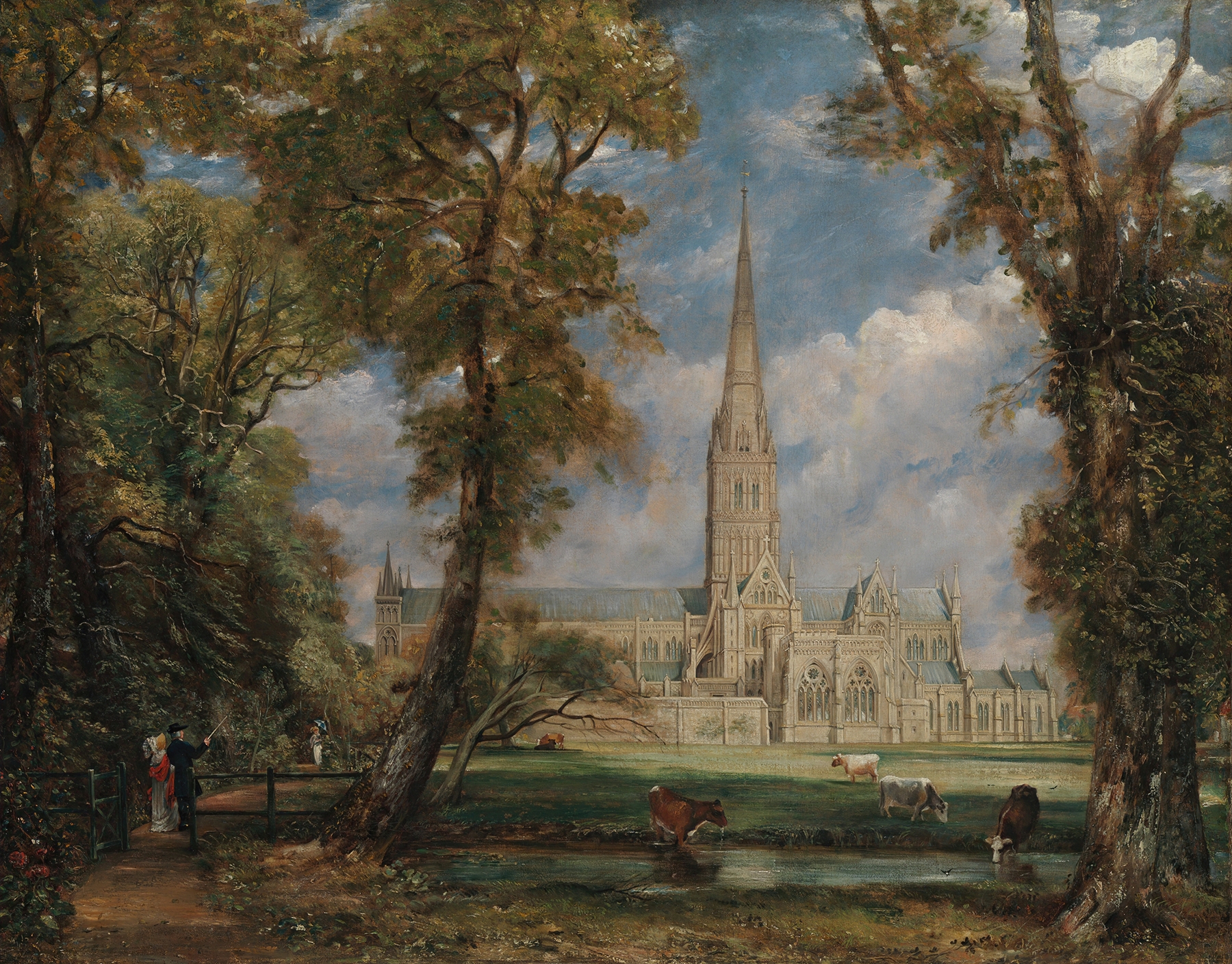 Salisbury Cathedral from the Bishop’s Grounds, by John Constable, public domain