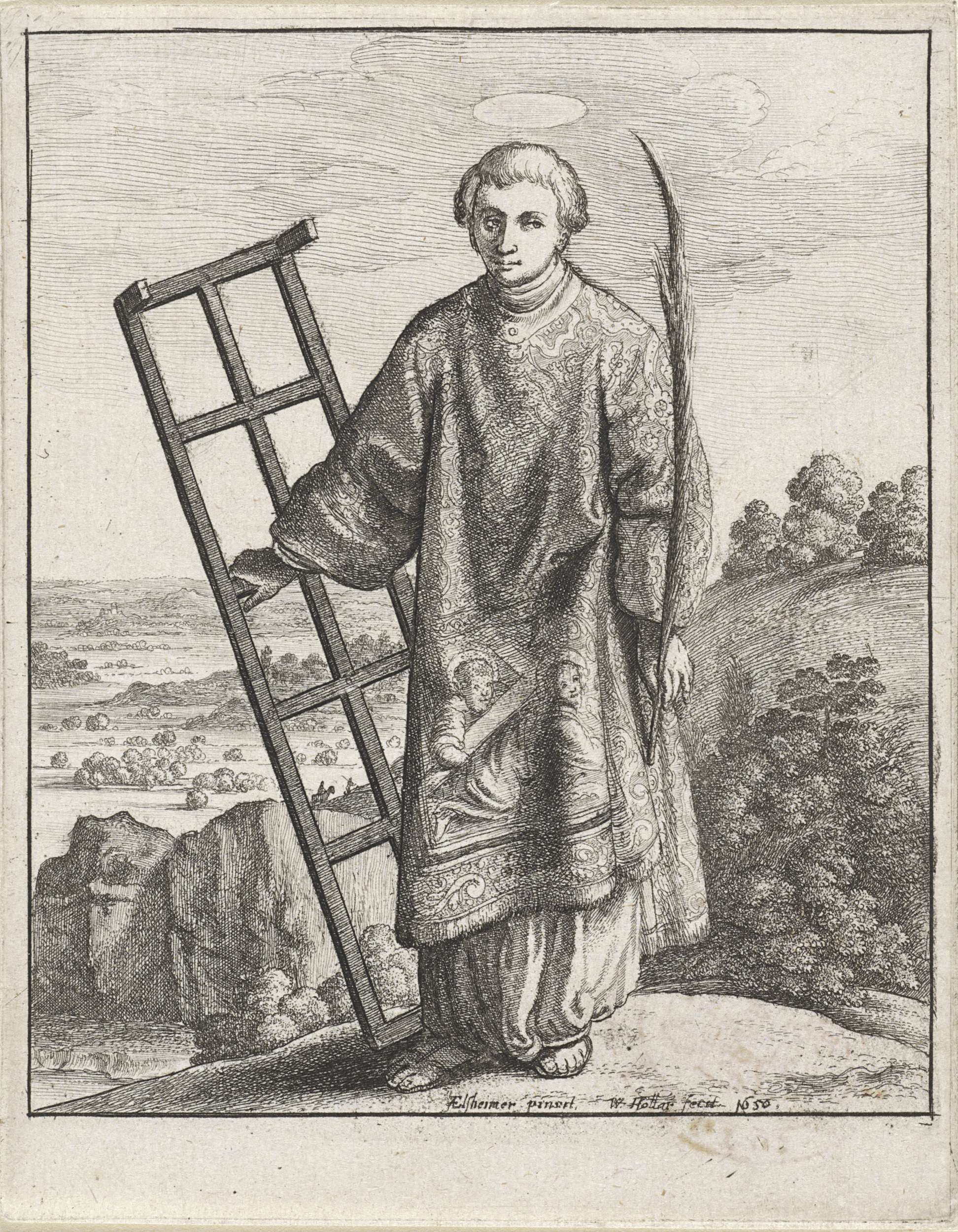 Portrait of H. Laurentius, etching by Wenceslaus Hollar