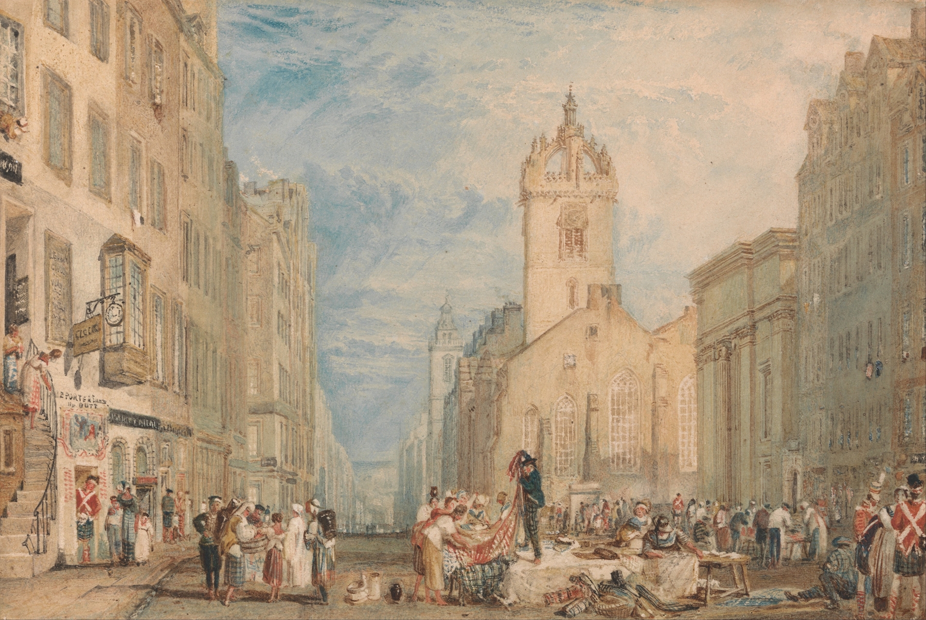 High Street, Edinburgh, by Joseph Mallord William Turner, public domain
