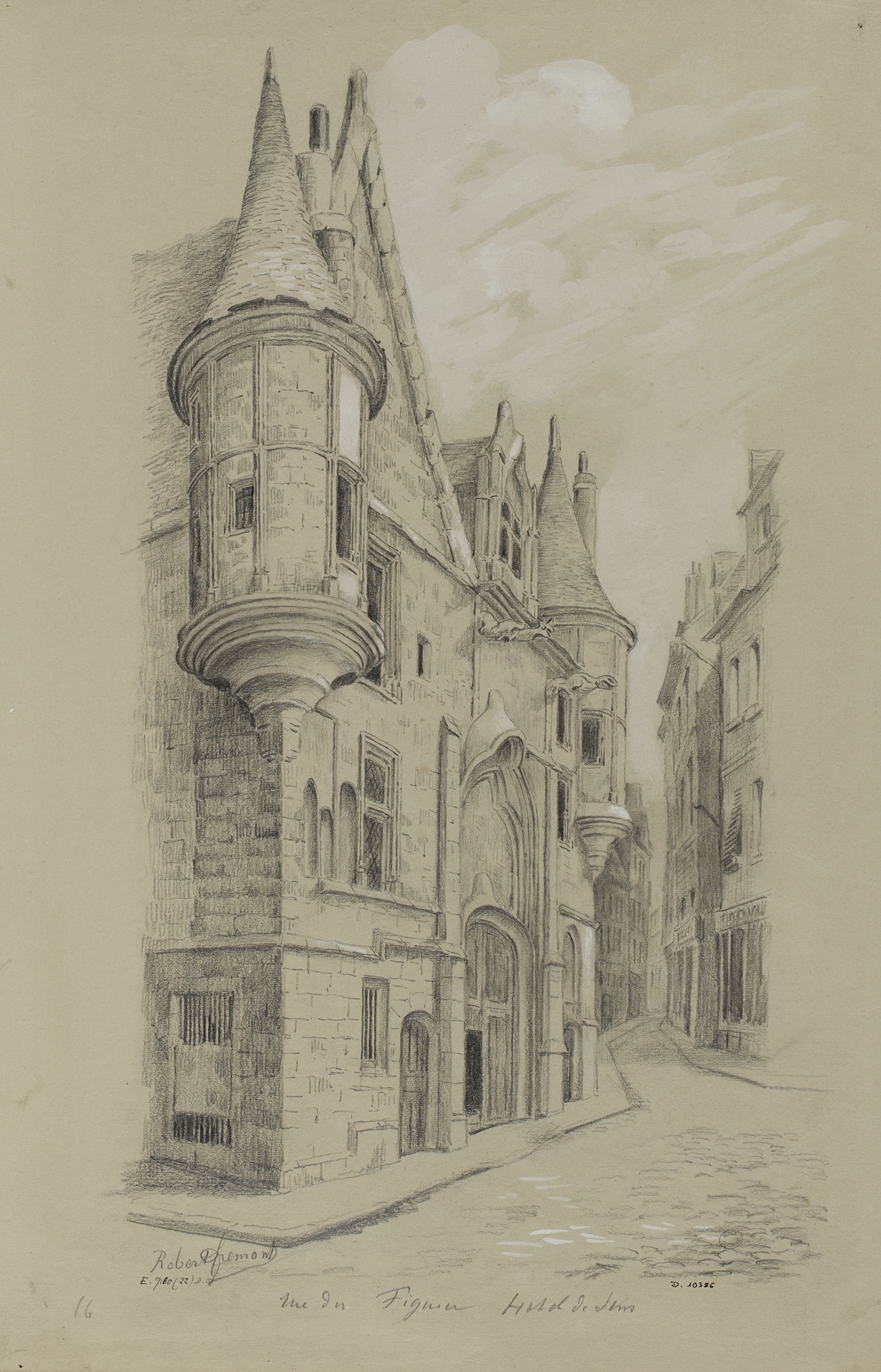 Hôtel de Sens by Robert Frémont, Impressionism, depicting serene Parisian architecture.