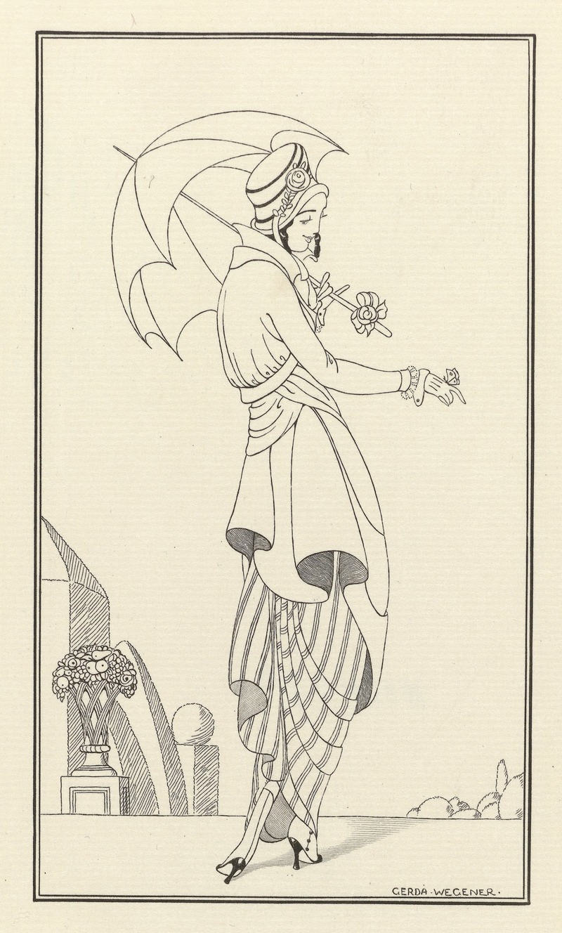 This artwork features elegant fashion illustrations from early 20th-century Paris.