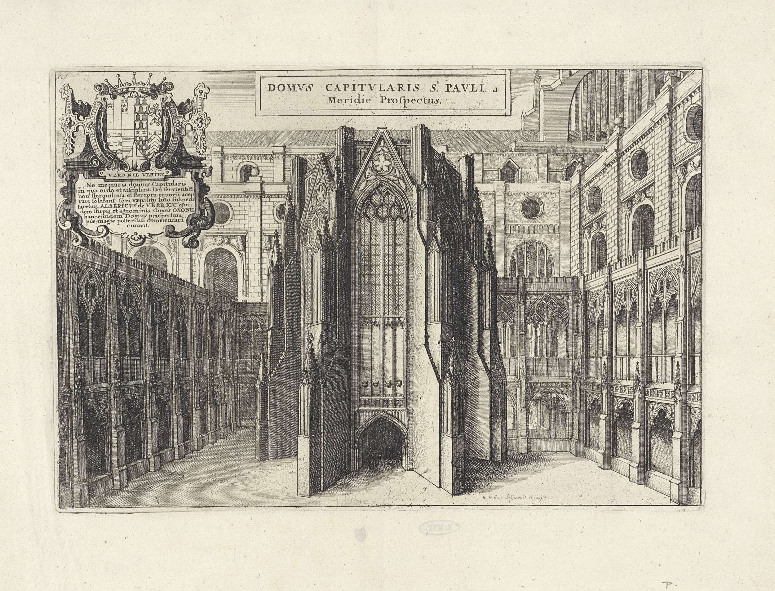 Etching by Wenceslaus Hollar depicting St. Paul's Cathedral in London