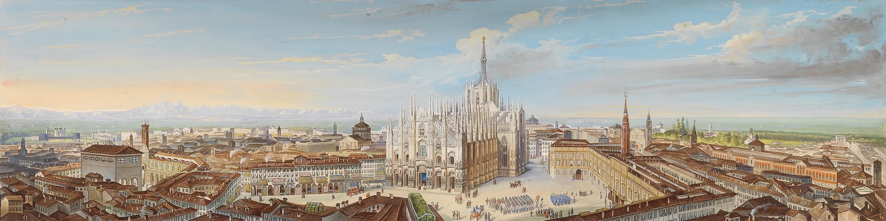 Landscape of Milan by Leopoldo Calvi, medium unknown