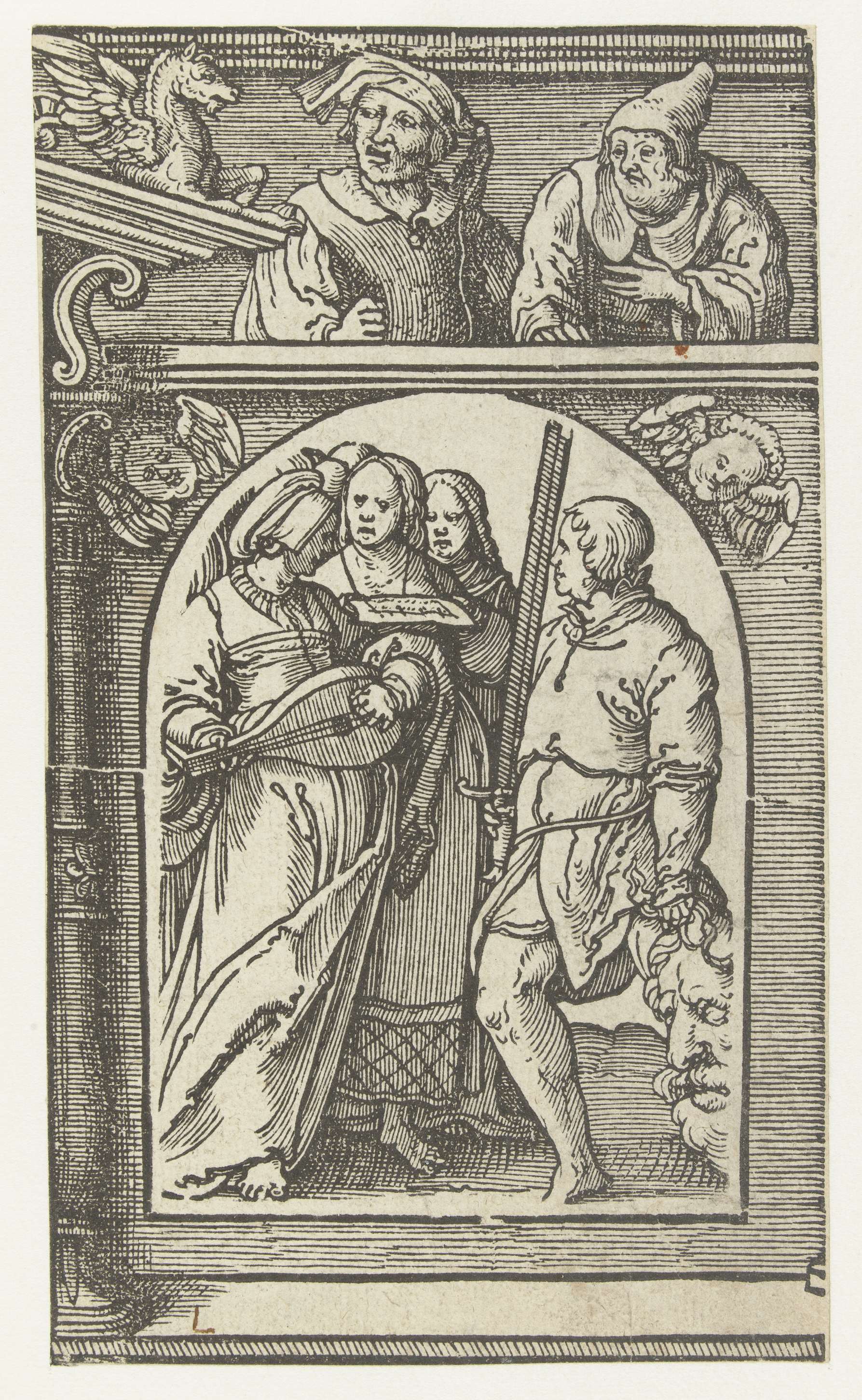Renaissance artwork depicting David in armor, paper medium, by Unknown Artist